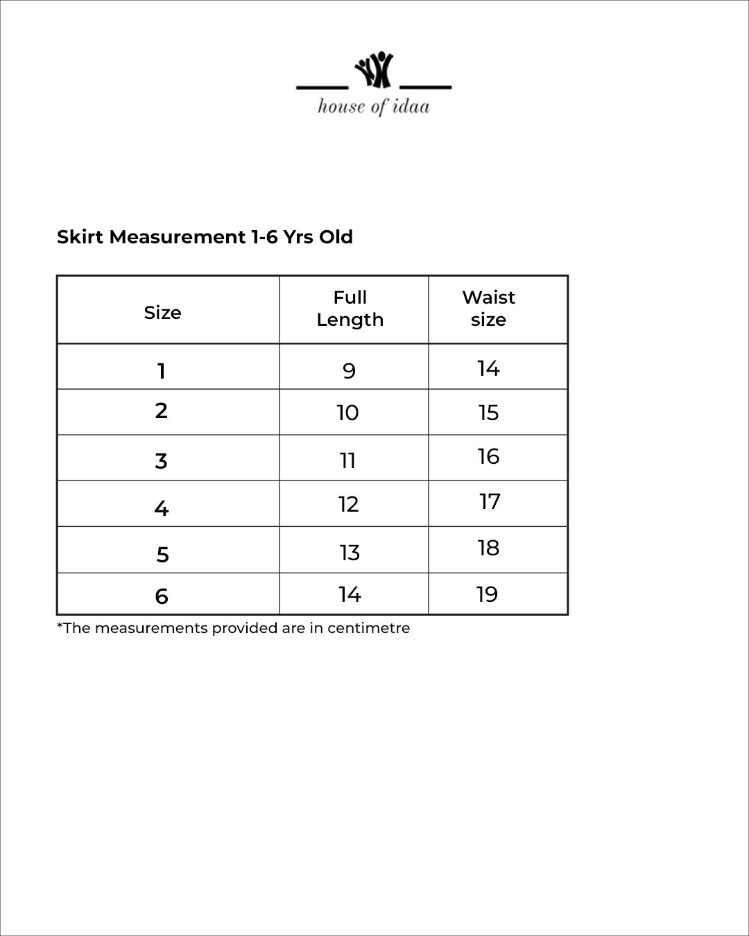 Ashwood Flair Skirt Size Guide