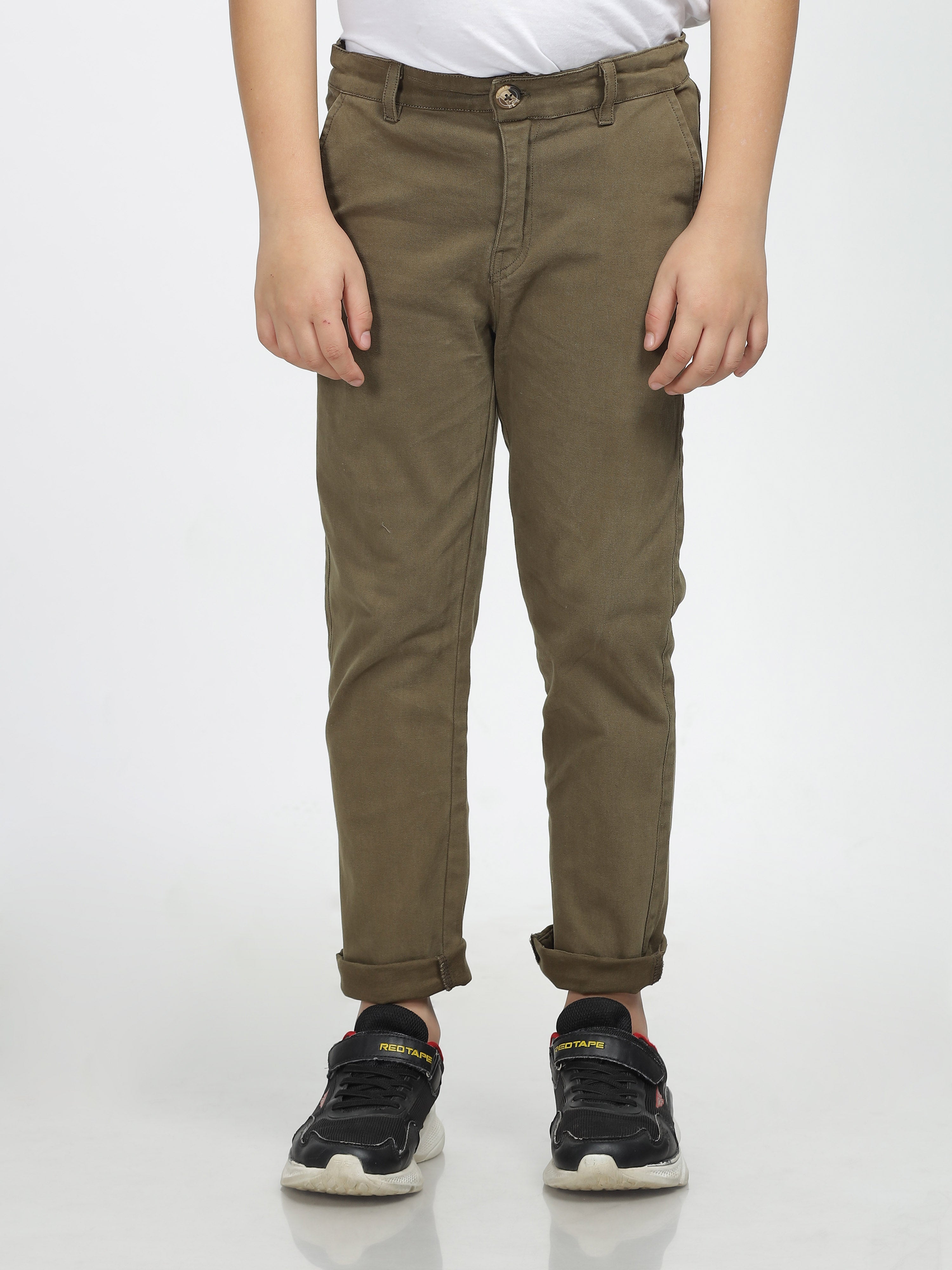 Olive Green Slim-Fit Chinos