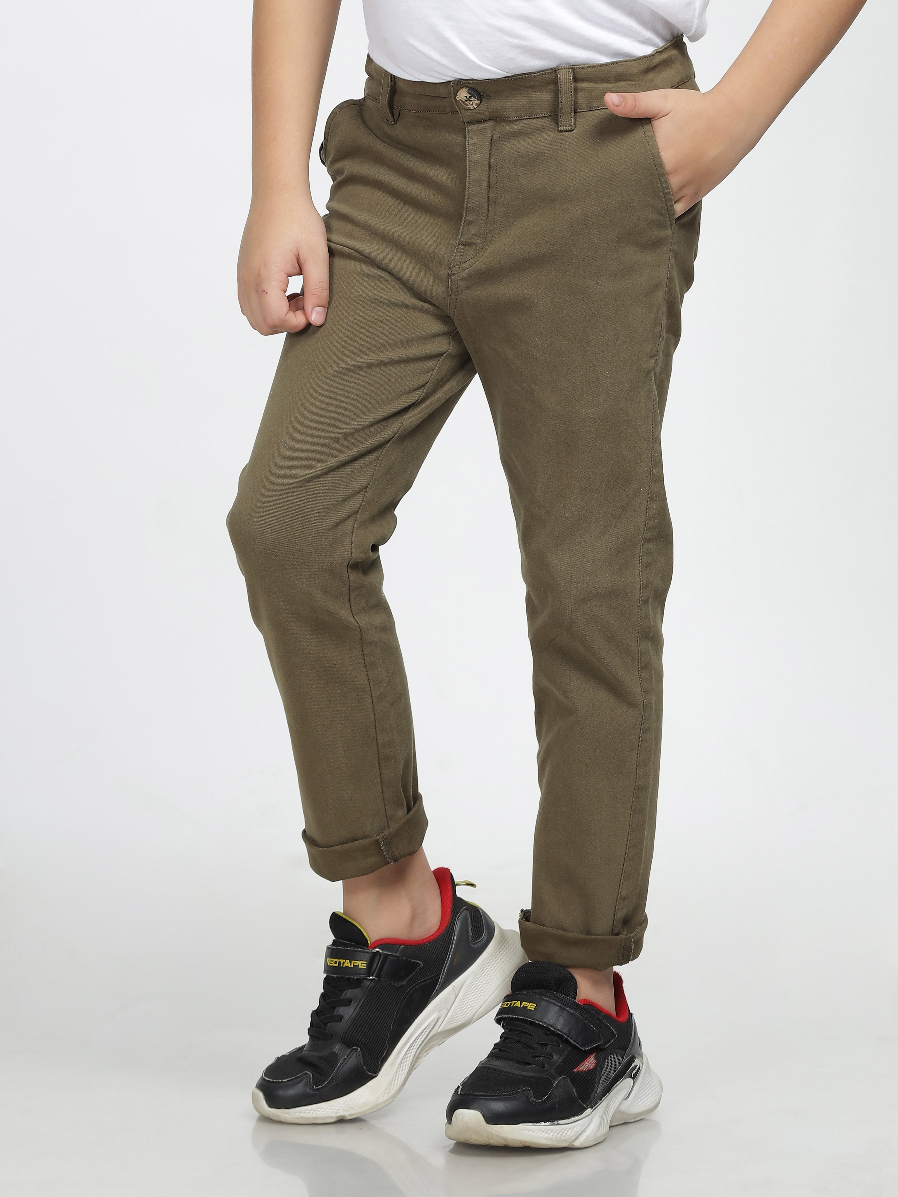 Olive Green Slim-Fit Chinos