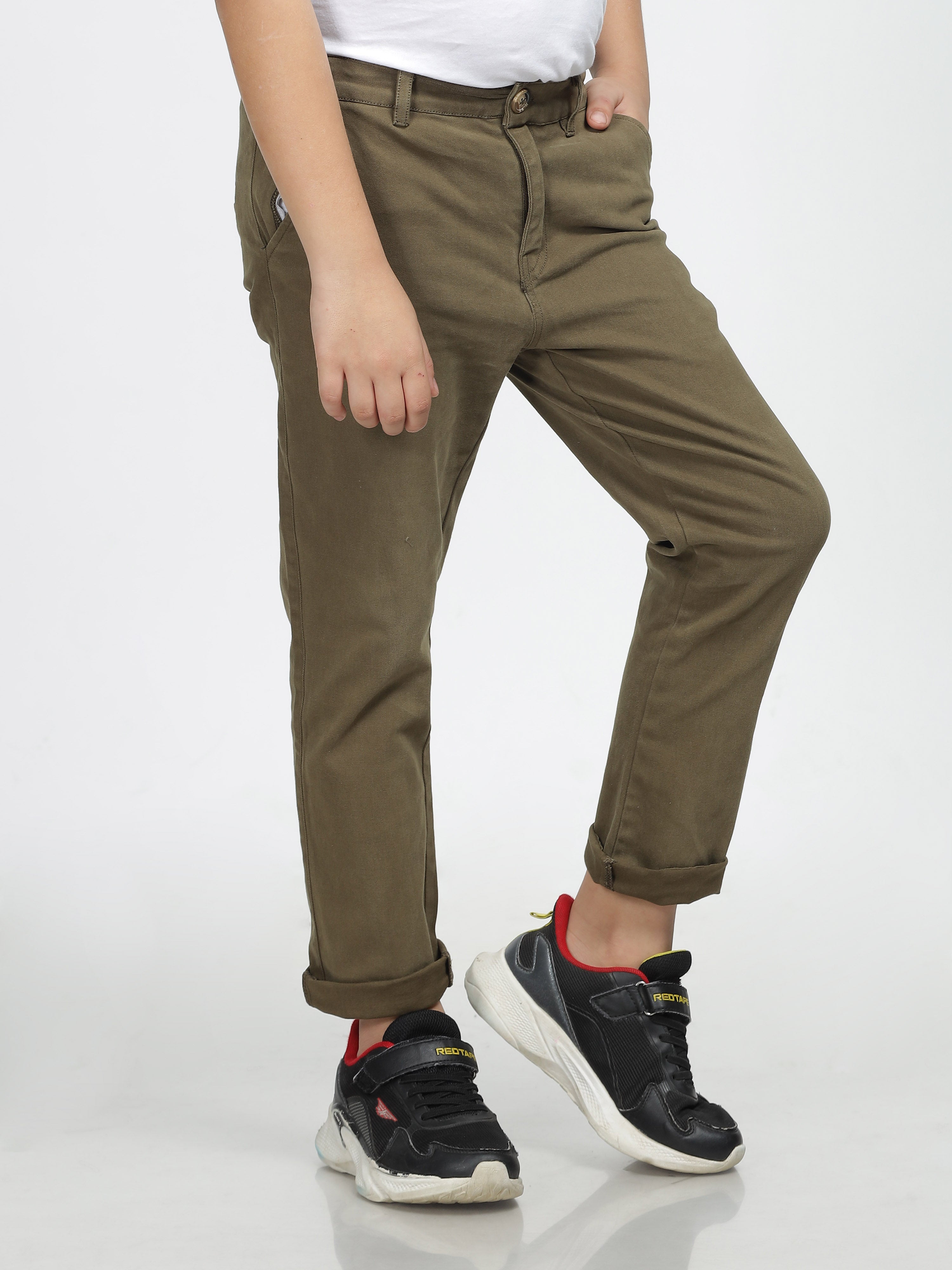 Olive Green Slim-Fit Chinos