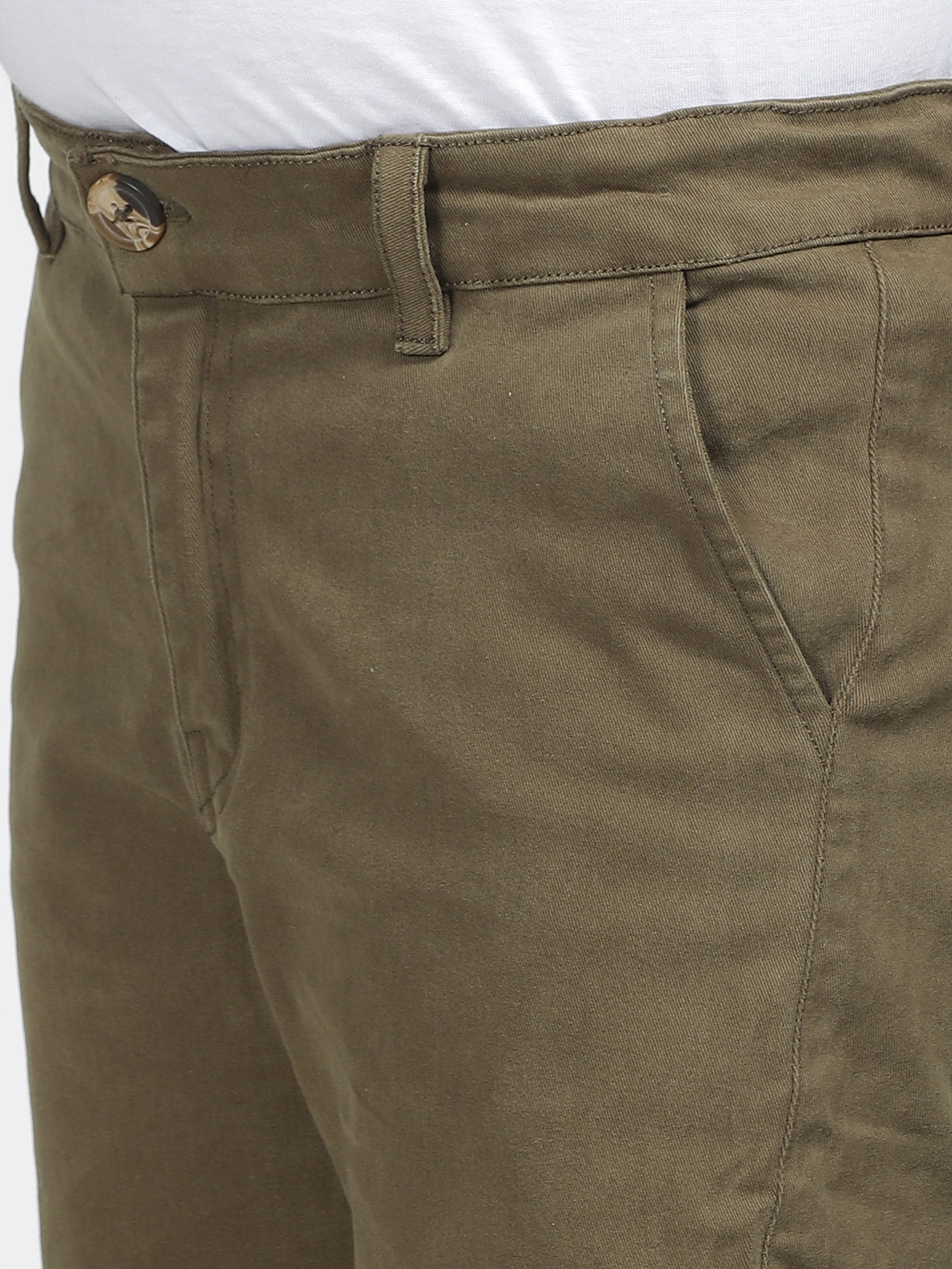 Olive Green Slim-Fit Chinos