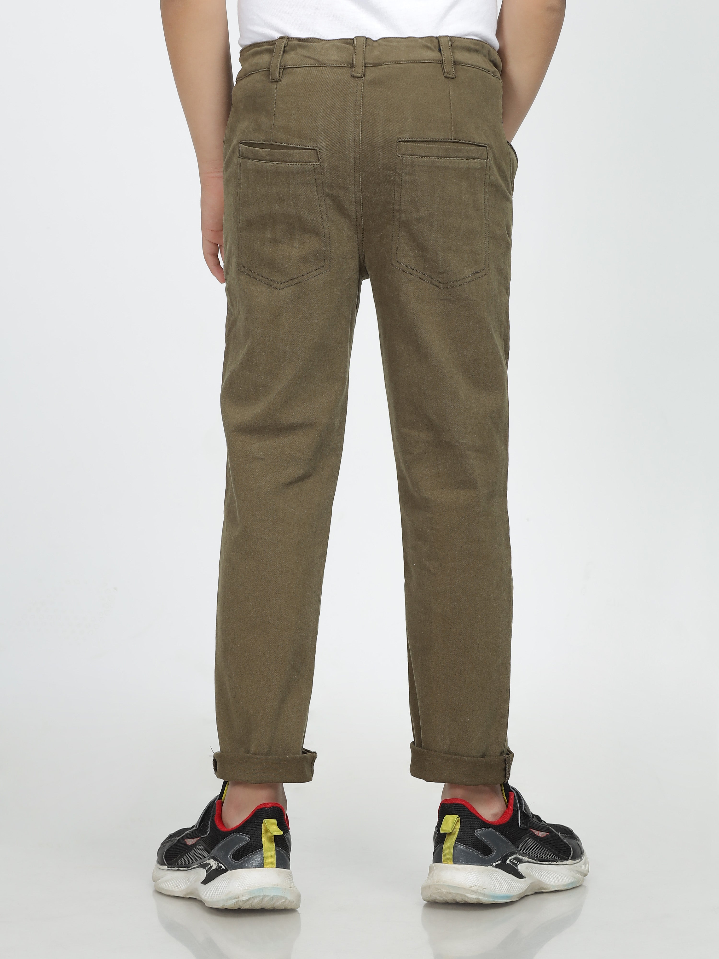 Olive Green Slim-Fit Chinos