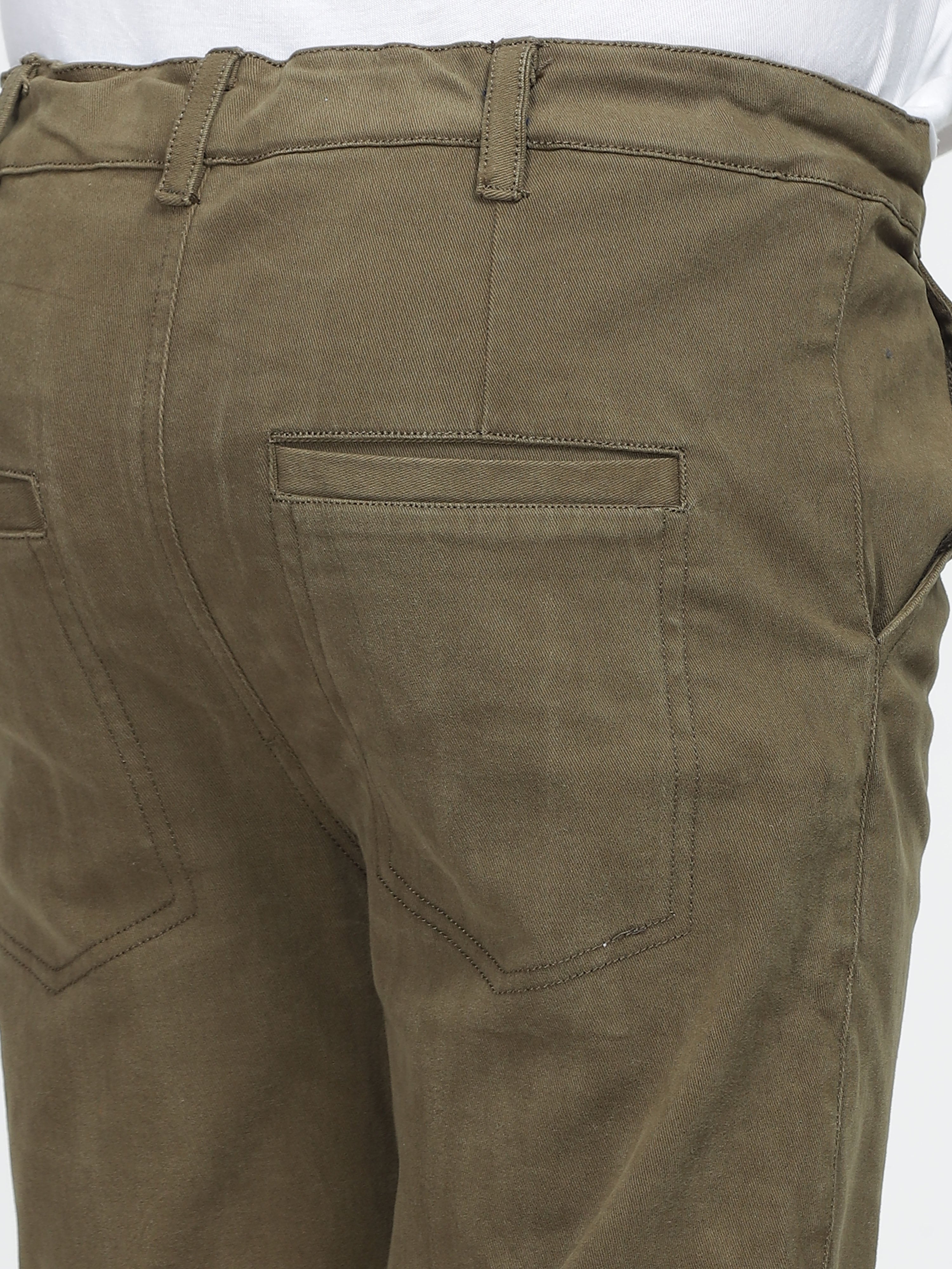 Olive Green Slim-Fit Chinos