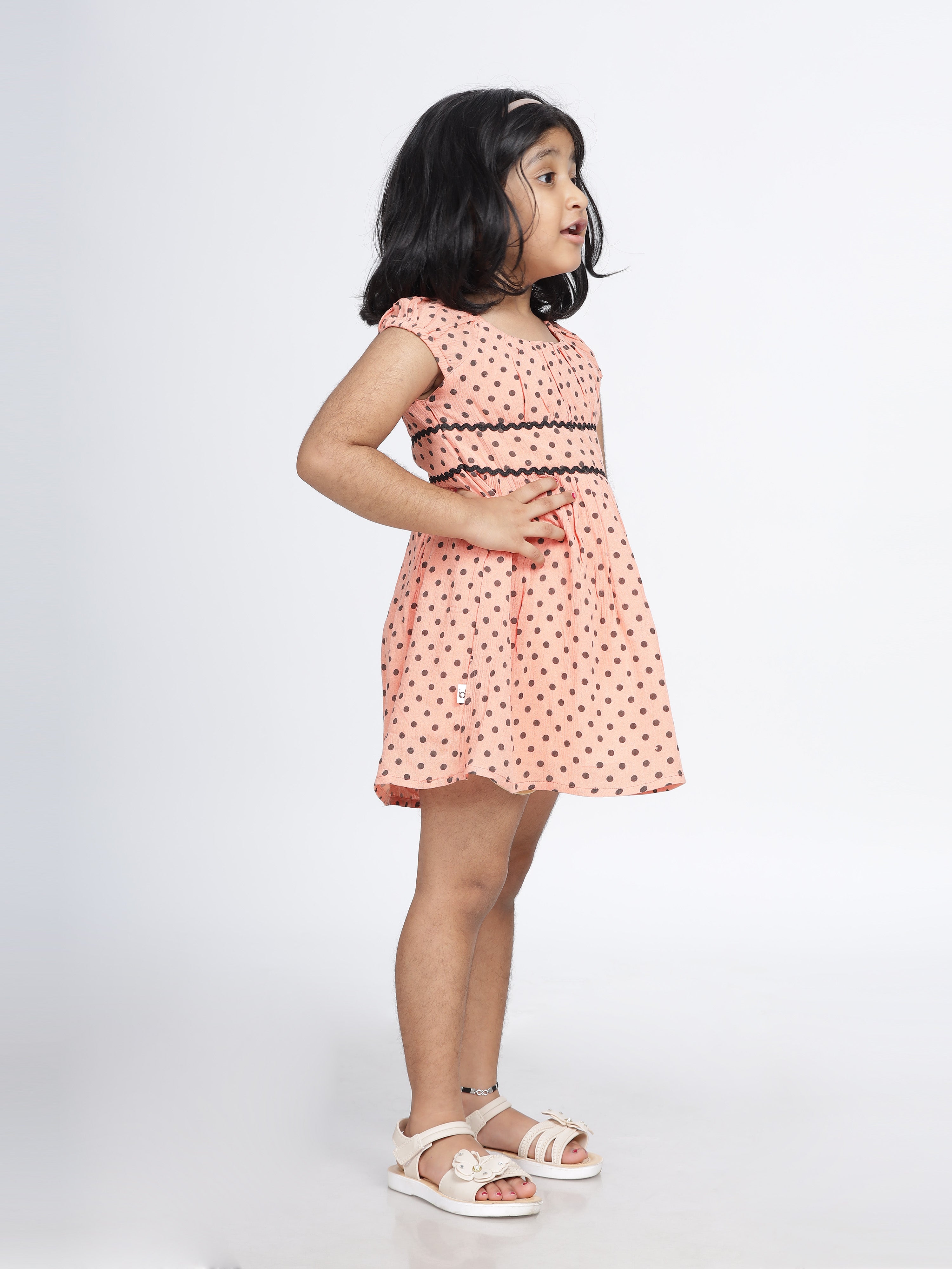 Peach Polka Dot Princess Dress