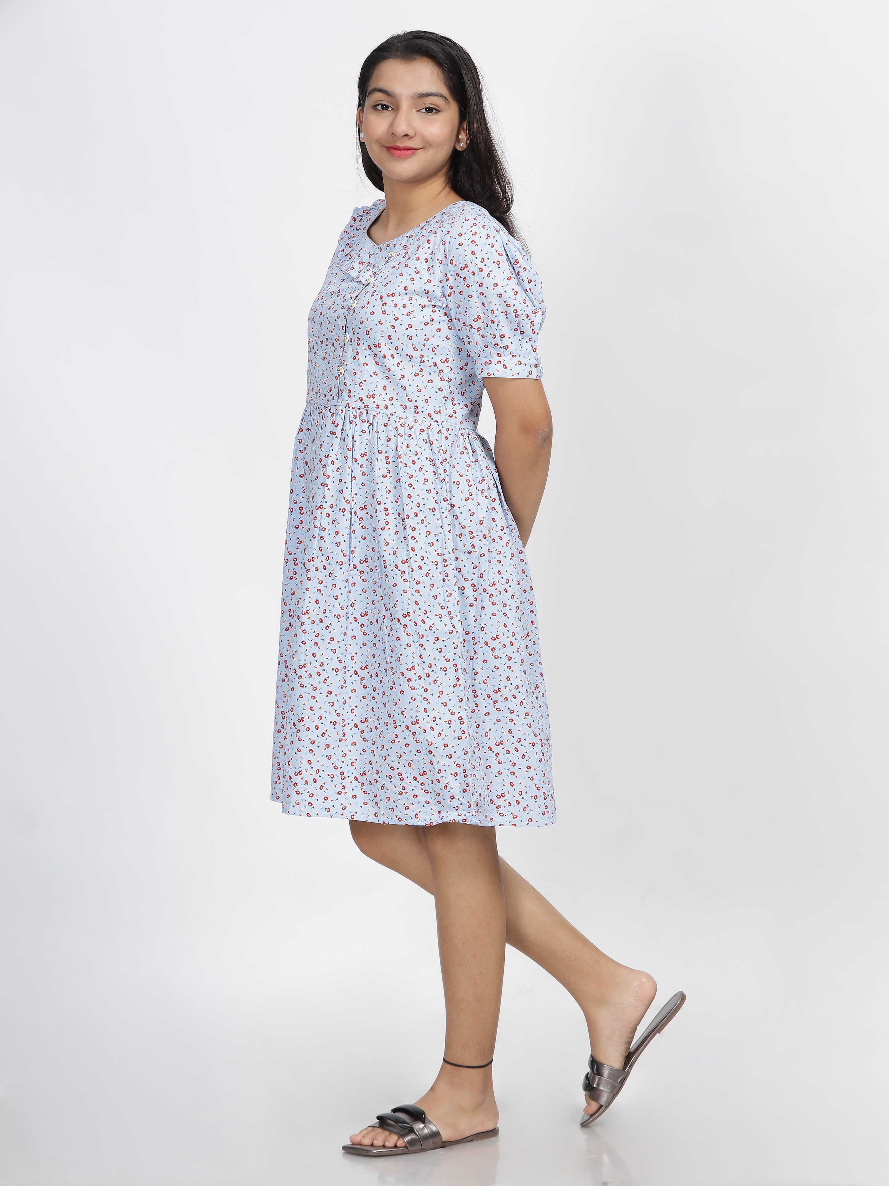 Bluebell Blossom Puff Sleeve Dress