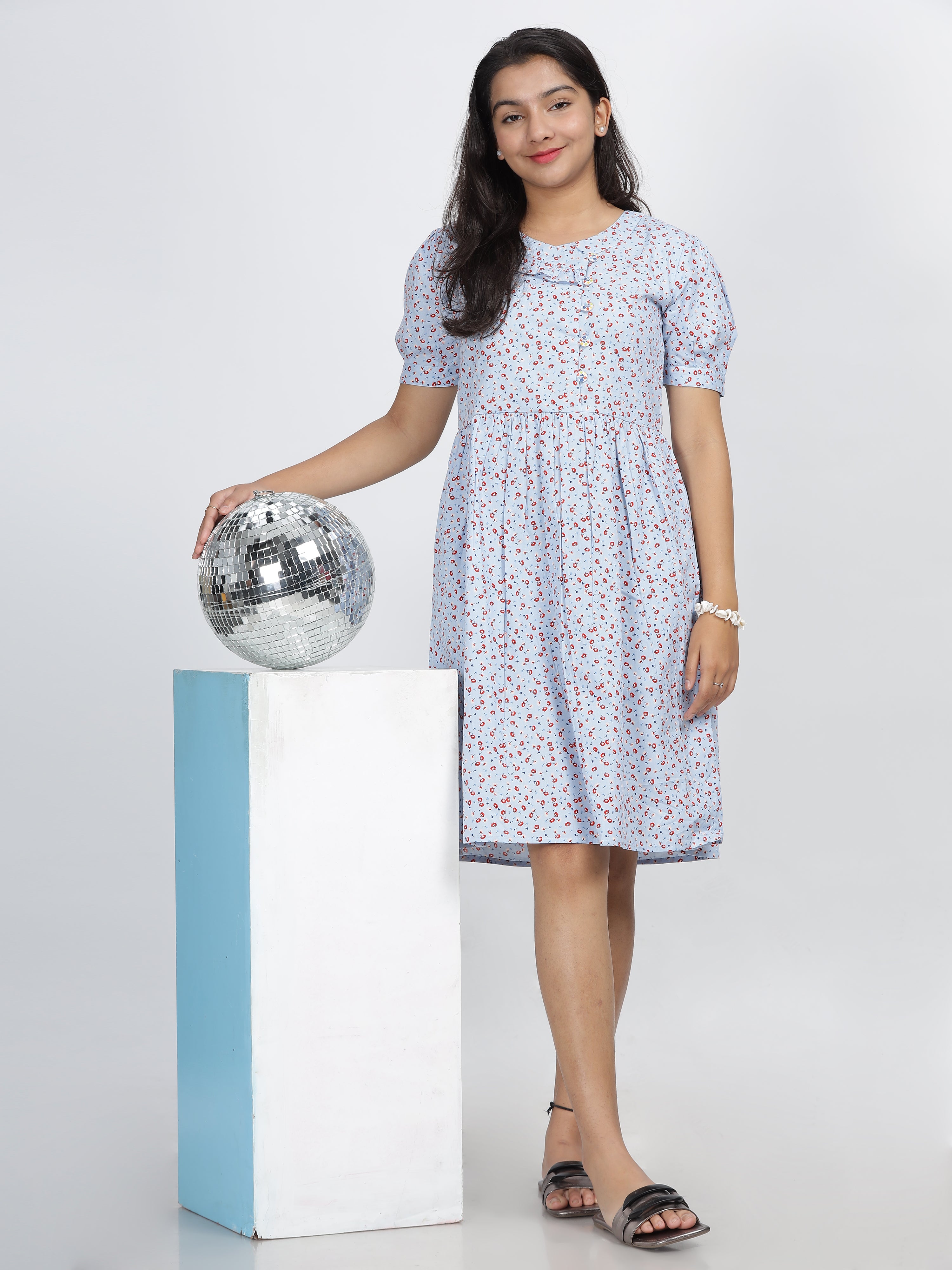 Bluebell Blossom Puff Sleeve Dress