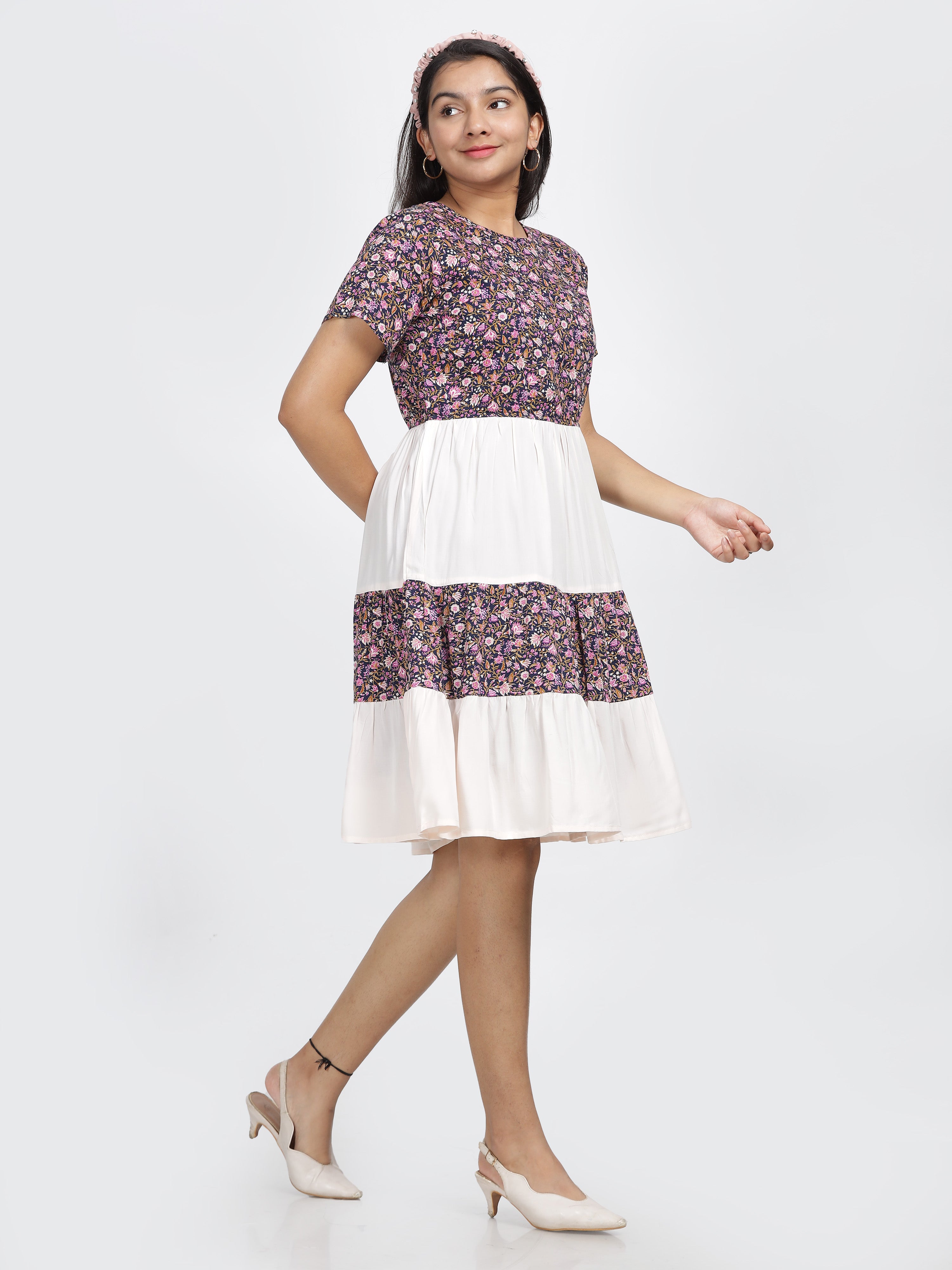 Dusk Petal Tiered Dress