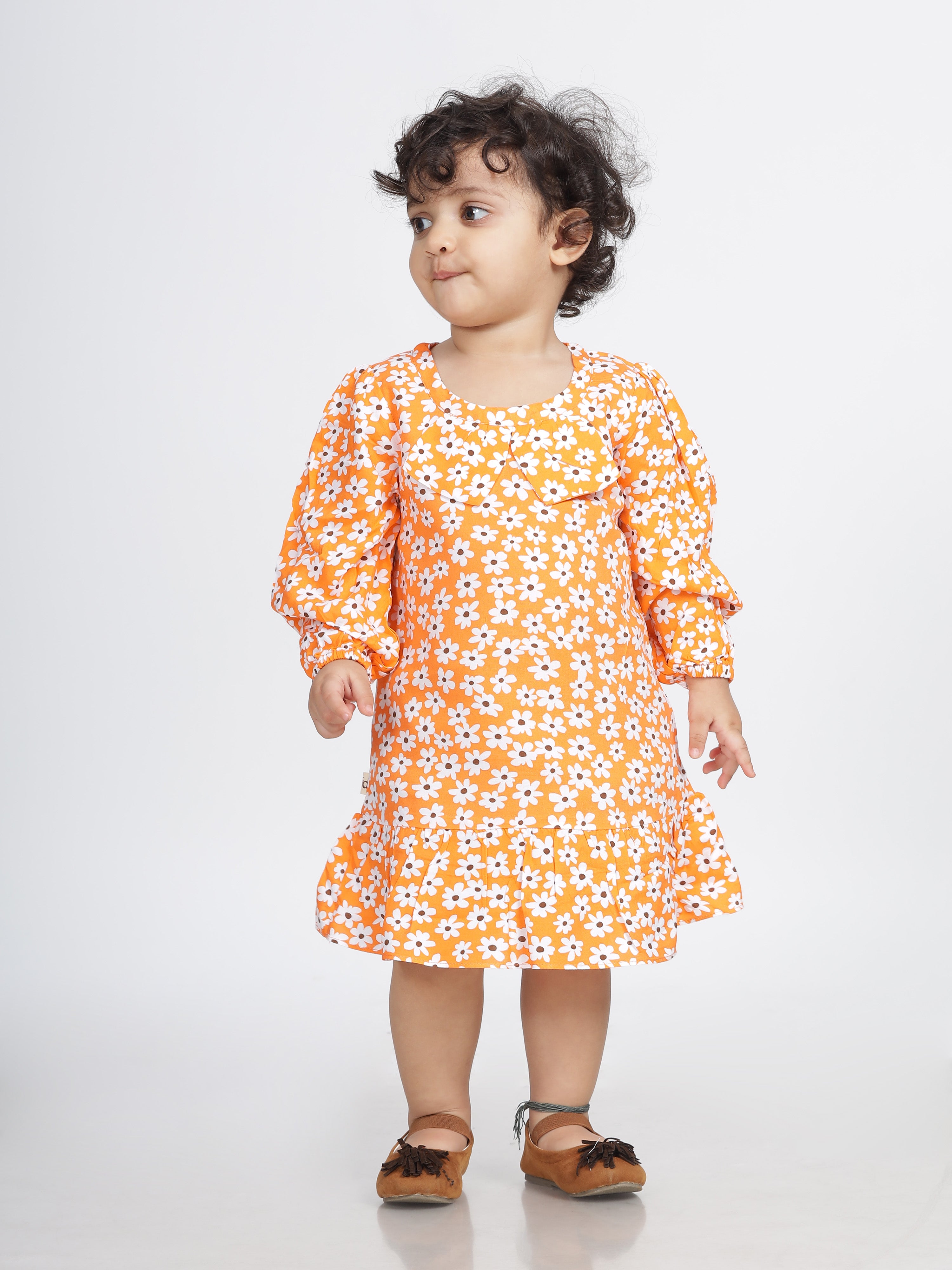 Floral Printed Frill Frock