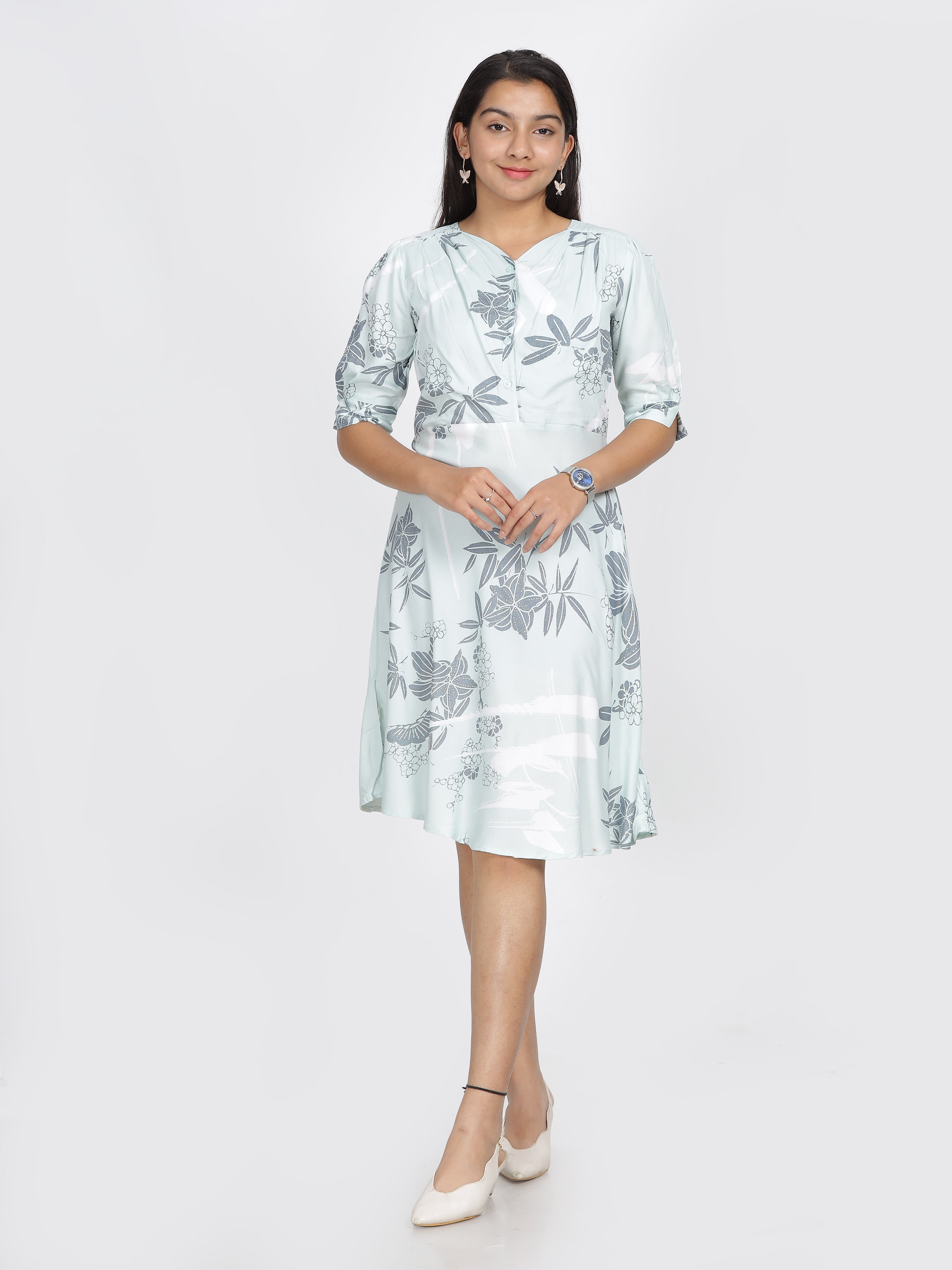 Frosted Fern Wrap Dress