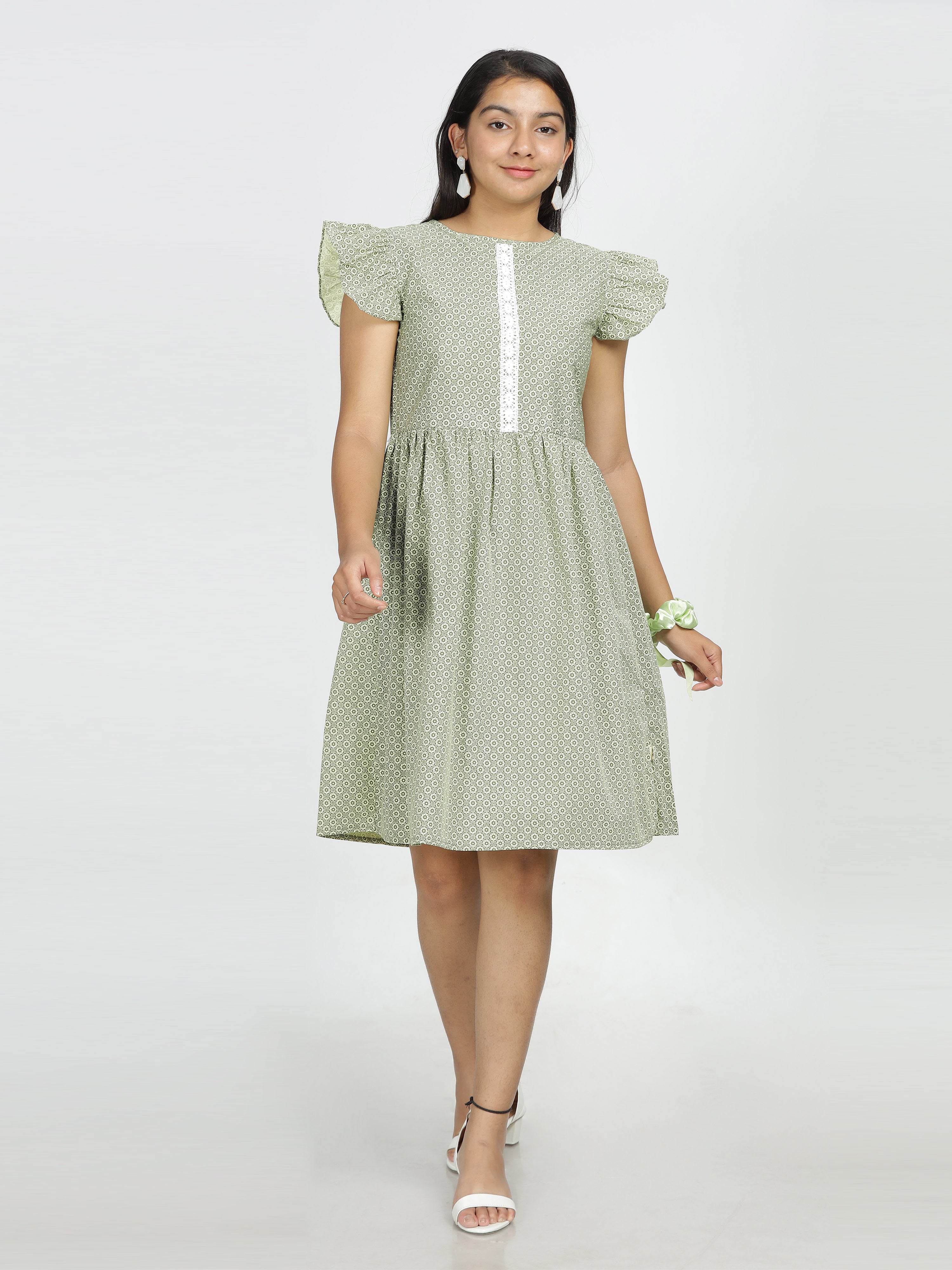 Olive Garden Flutter Sleeve Dress