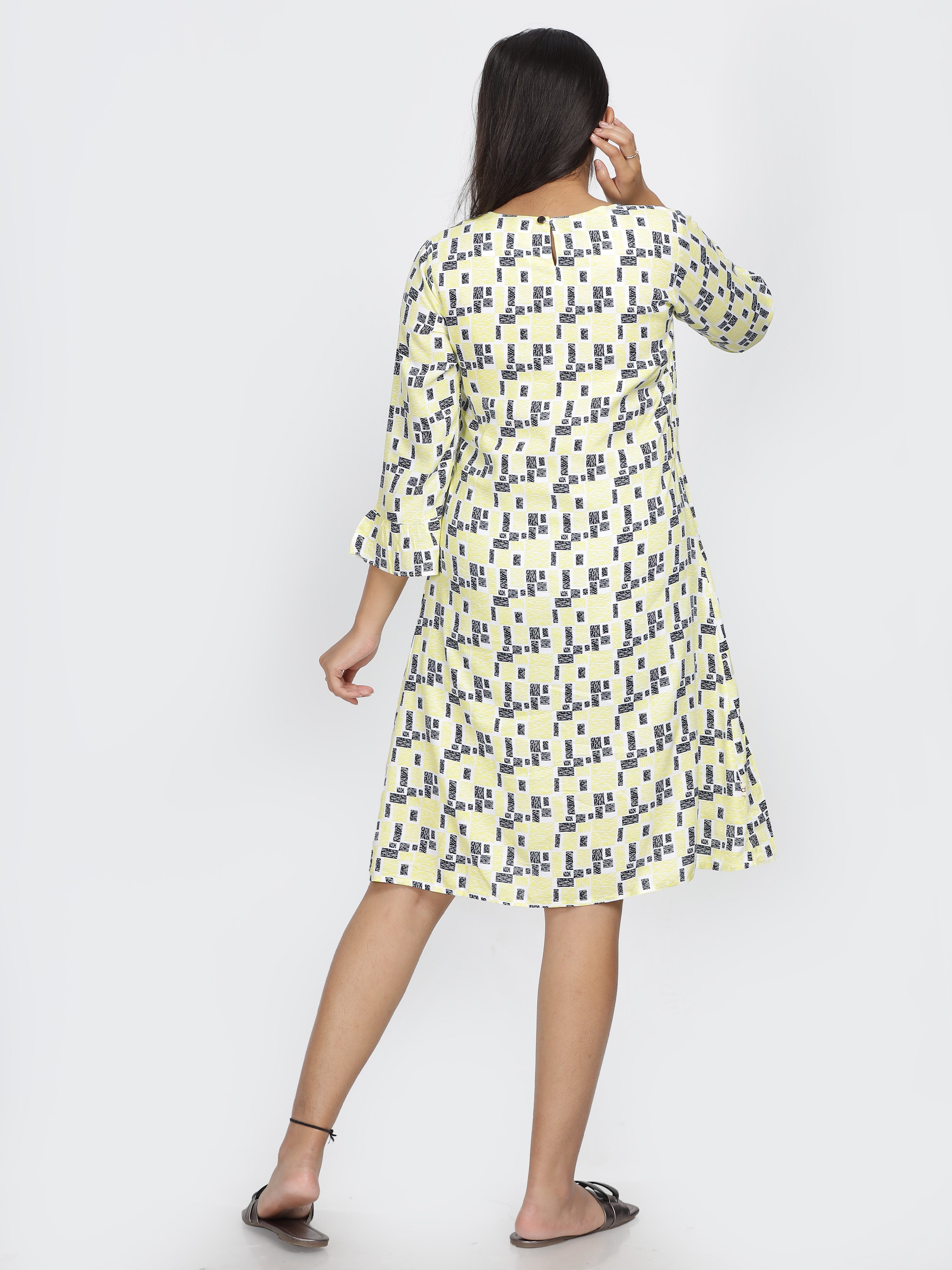 Monochrome Geo Print Dress