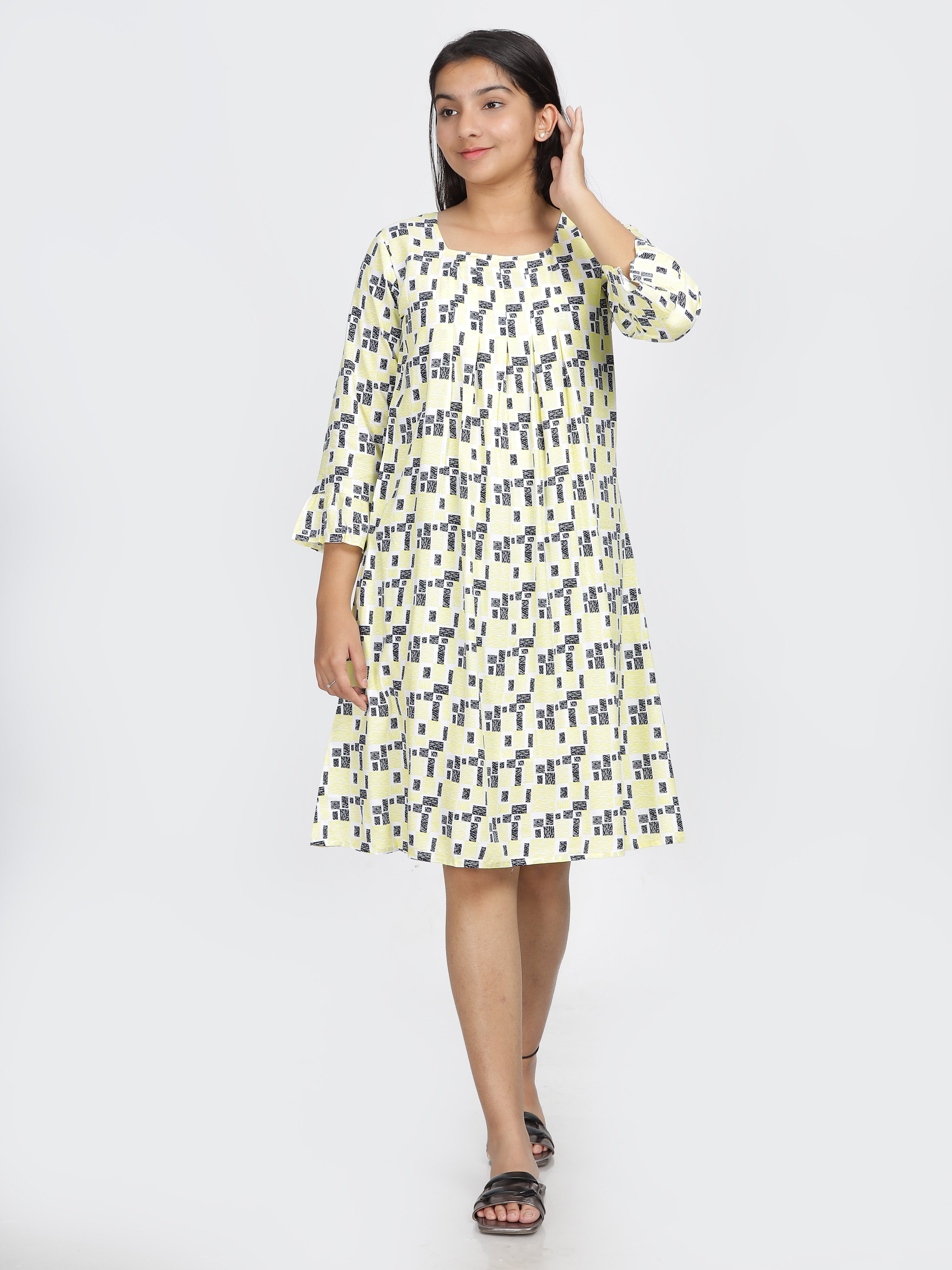 Monochrome Geo Print Dress