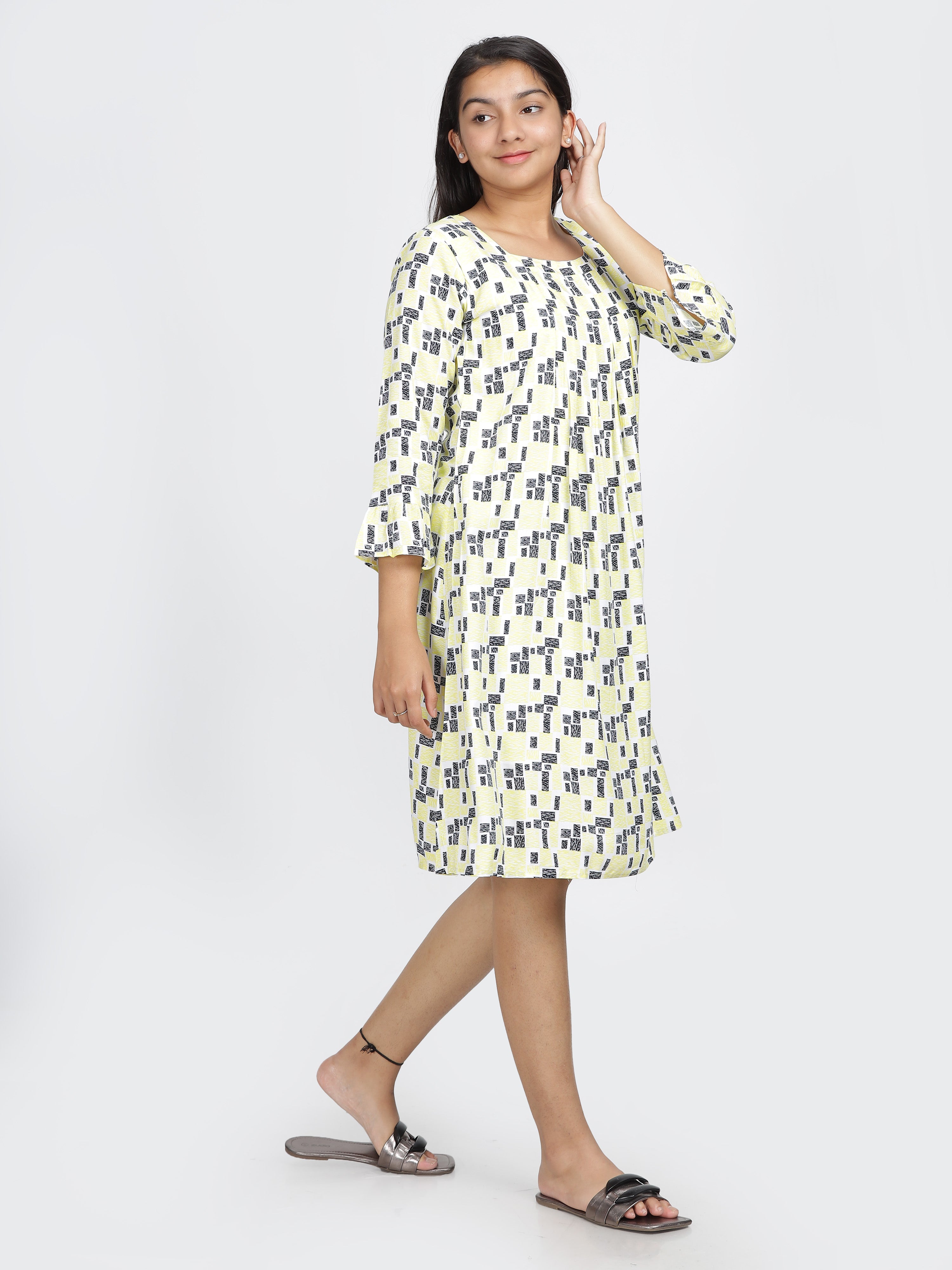 Monochrome Geo Print Dress