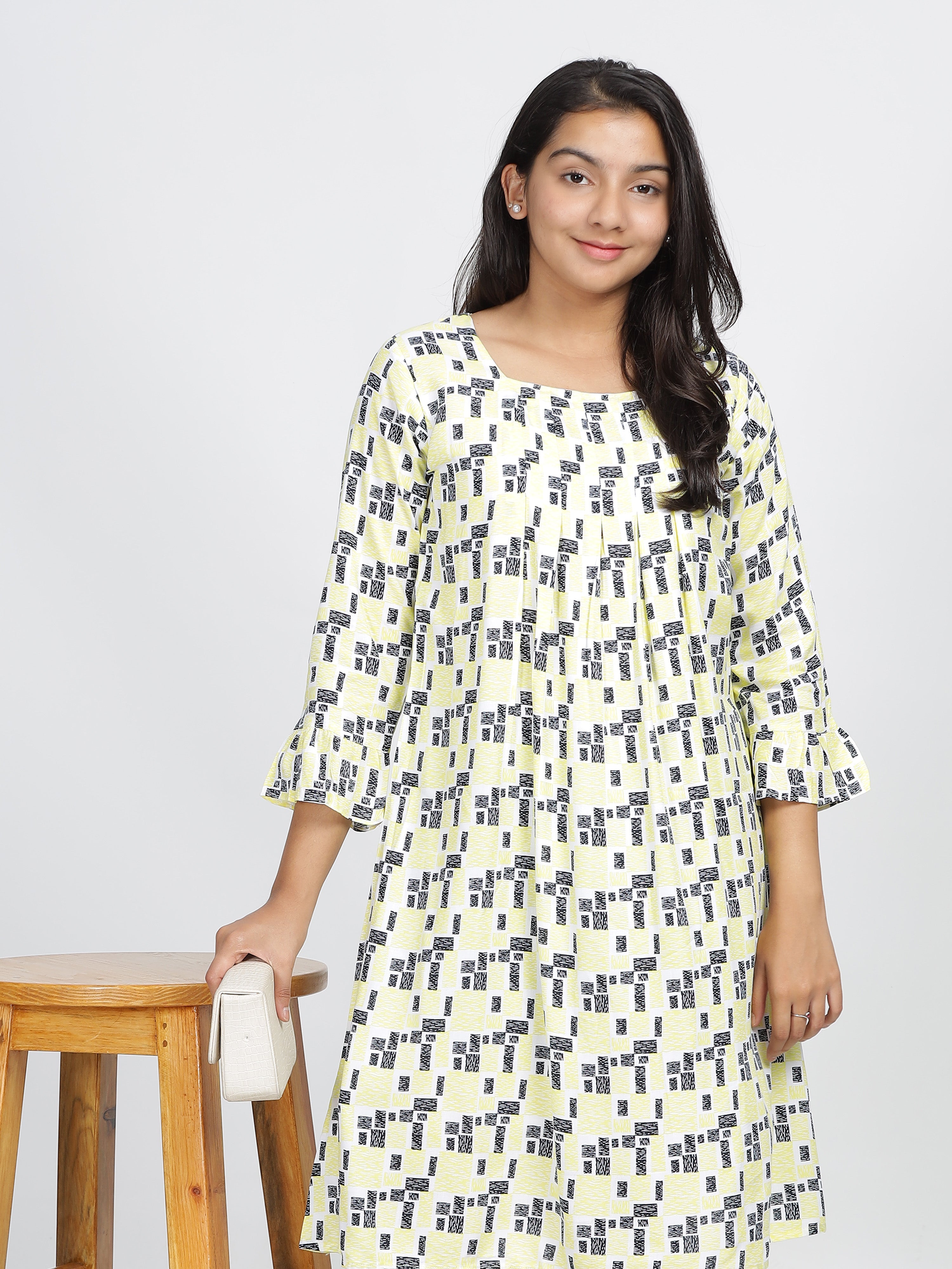 Monochrome Geo Print Dress