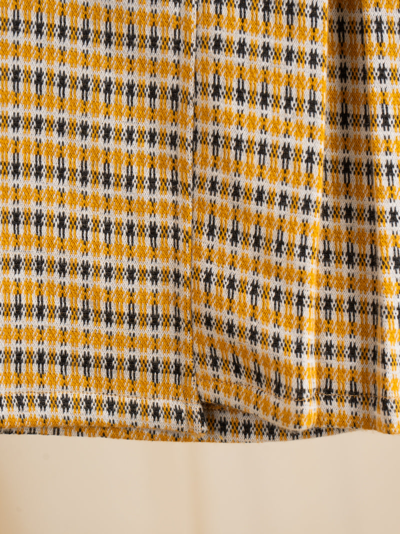 Golden Plaid Pleated Skirt