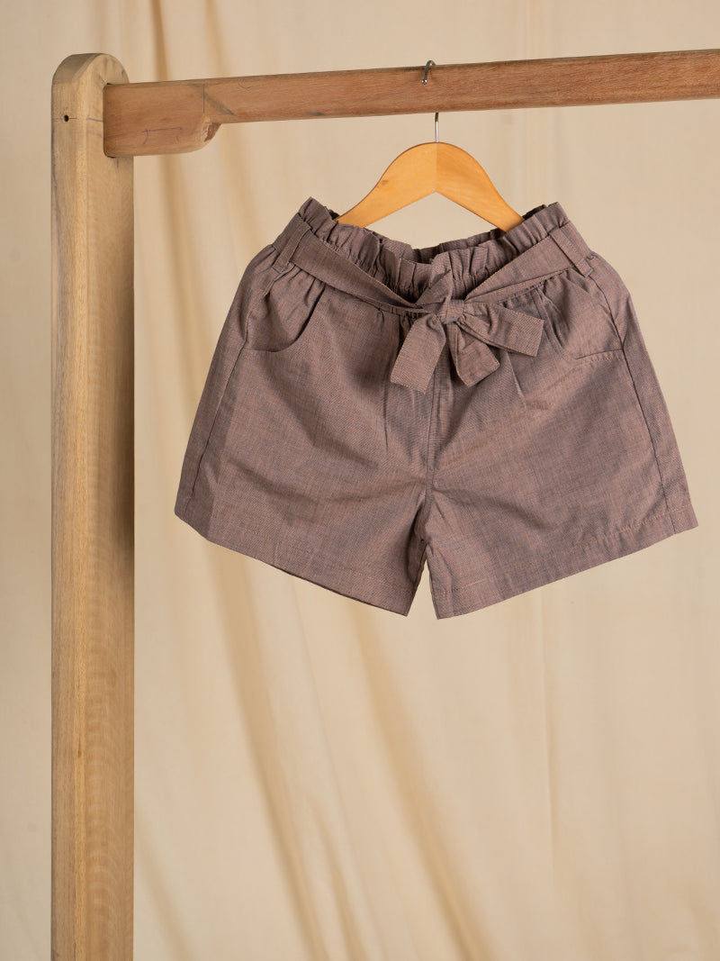 Chic Bow-Front Girls' Shorts