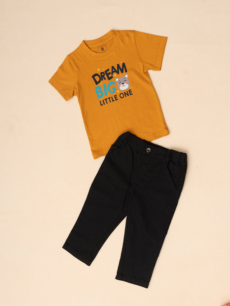 Dream Big Tee and Black Pants Set