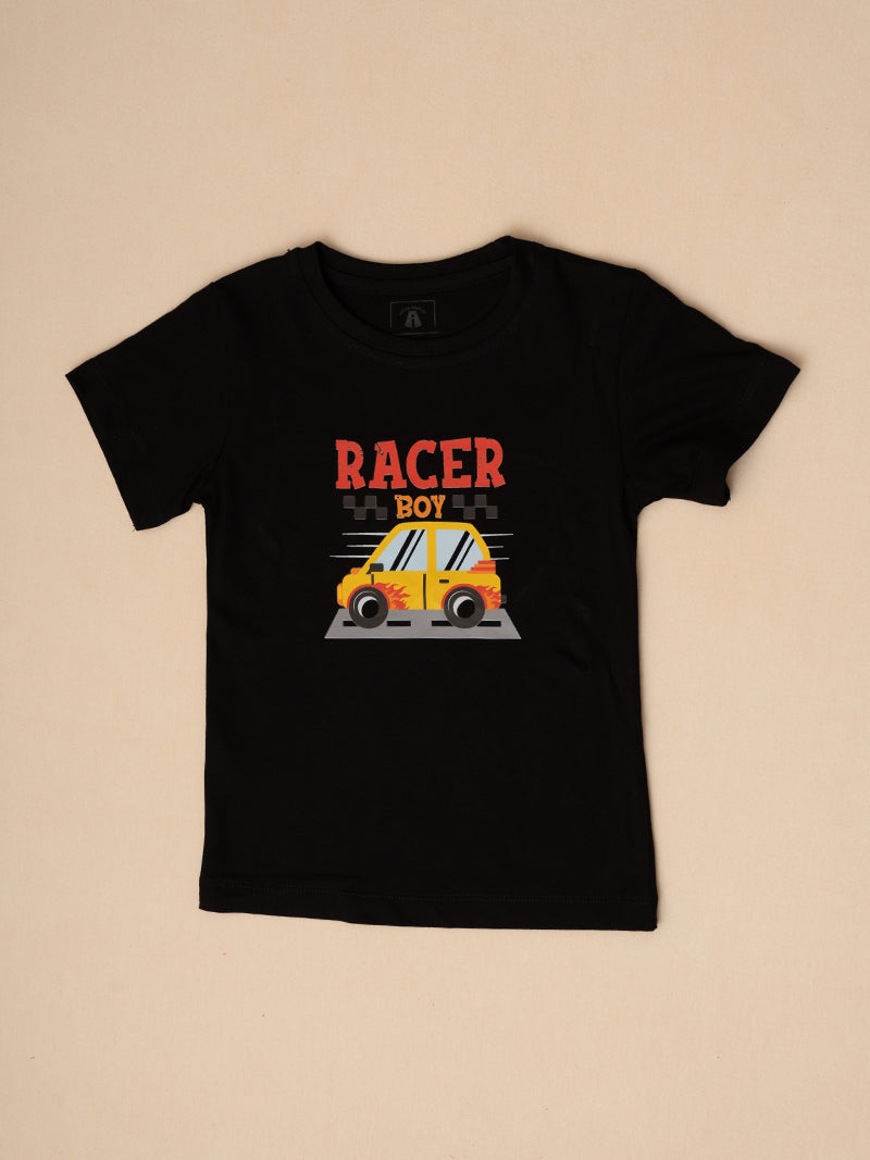 Racer Boy Tee and Mustard Shorts Set