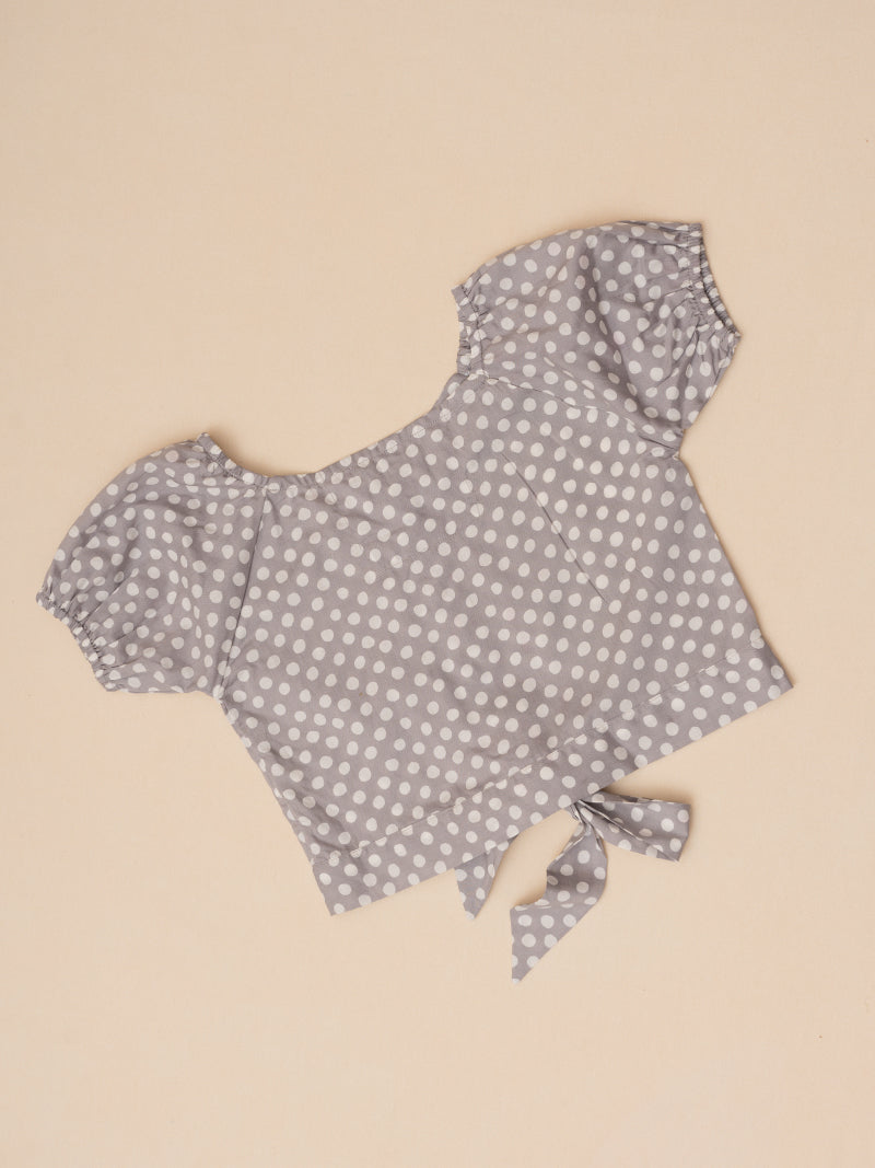 Vintage Polka Dot Tie-Top