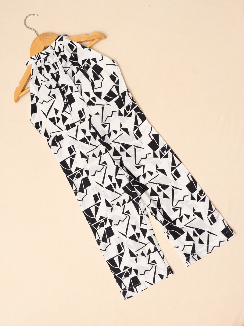 Monochrome Geometric Jumpsuit