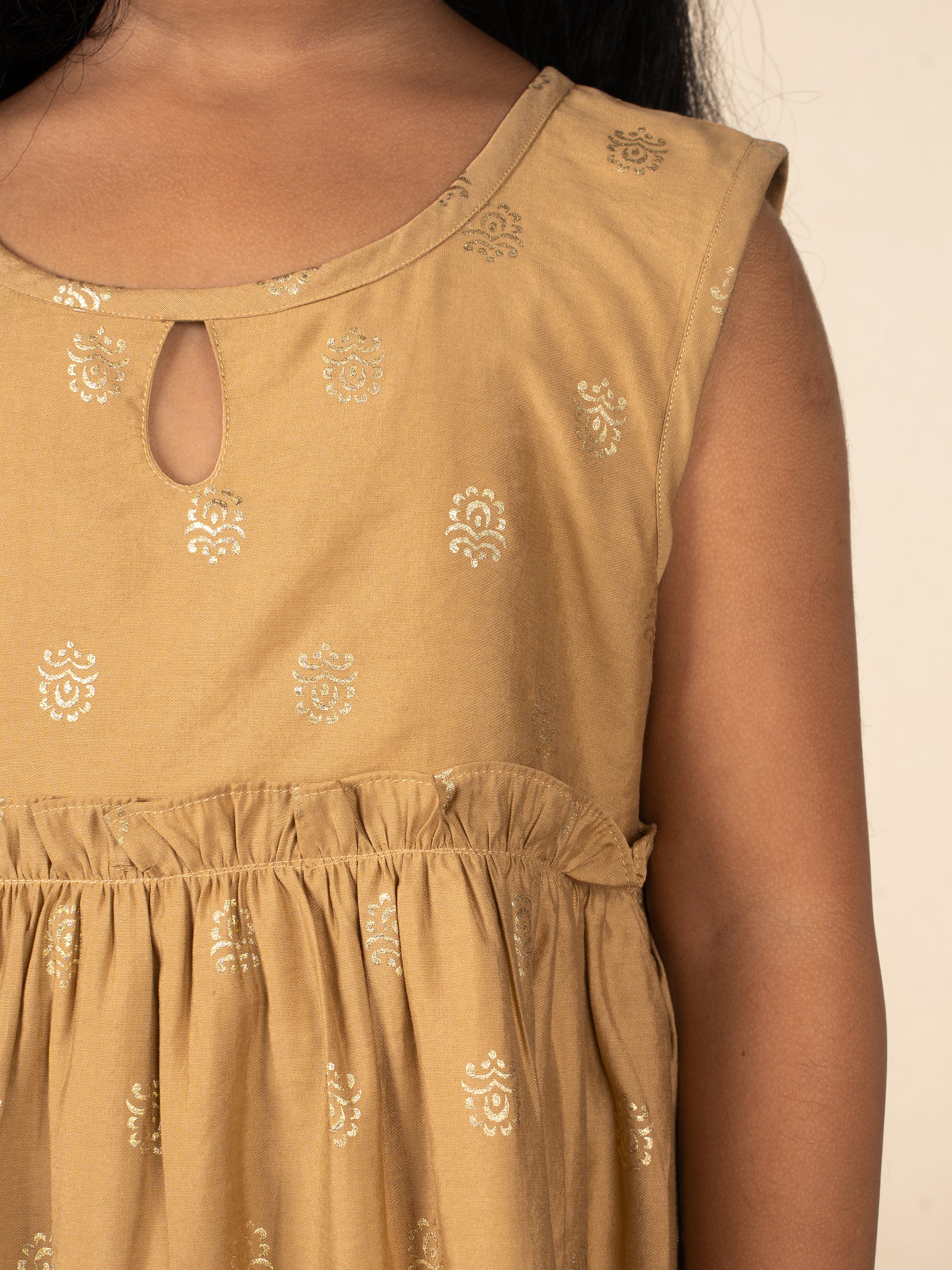 Olive Gold Charm Frock