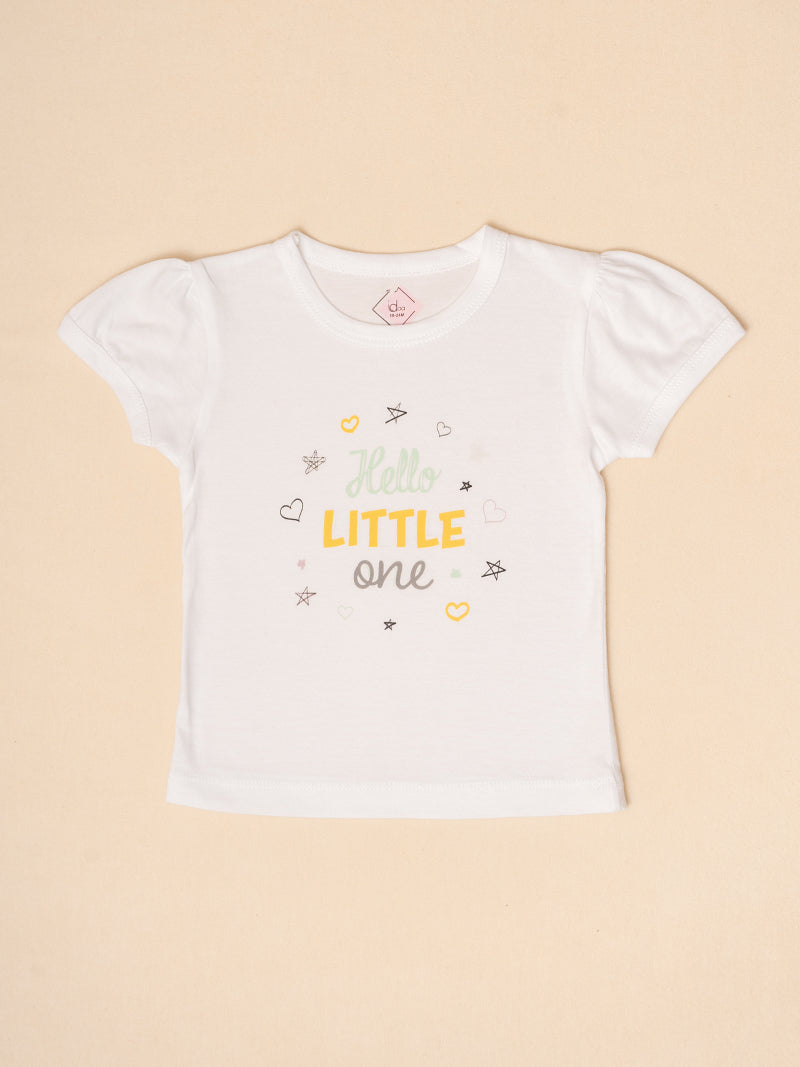 Hello Little One Tee and Floral Skirt Set