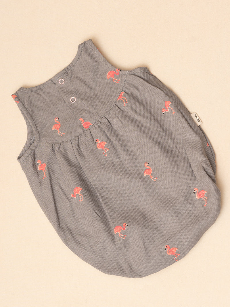 Mushroom Grey Duck Print Romper