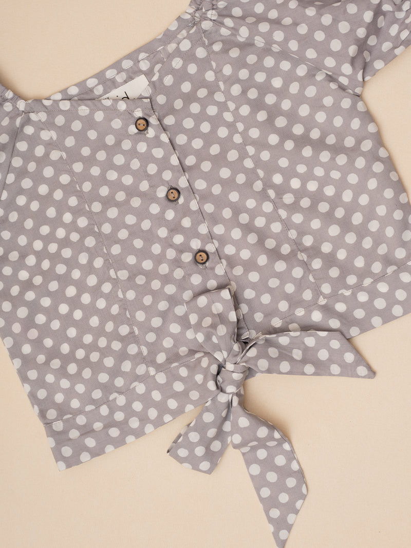 Vintage Polka Dot Tie-Top