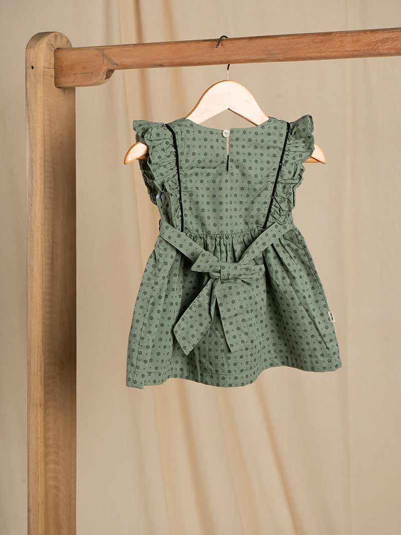 Ruffle Sleeve Bow Frock