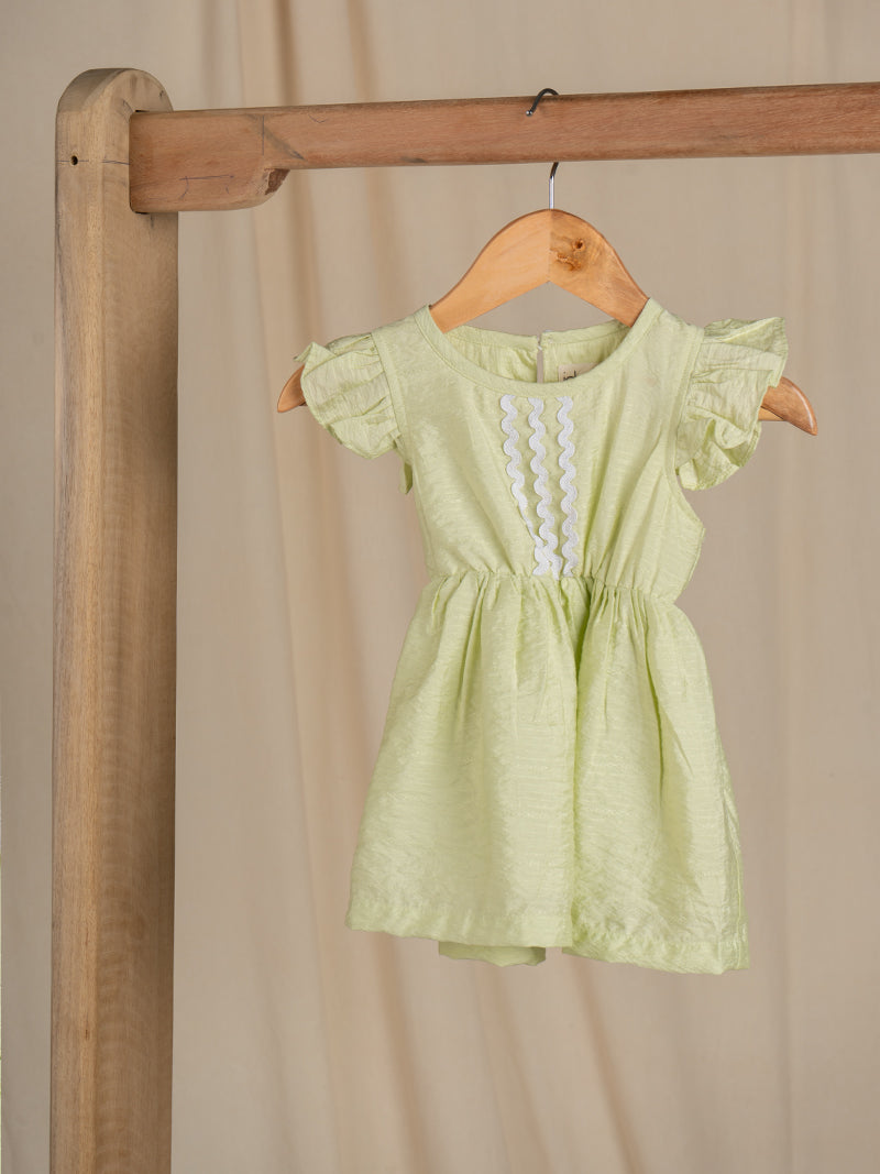 Mint Flutter-Sleeve Dress