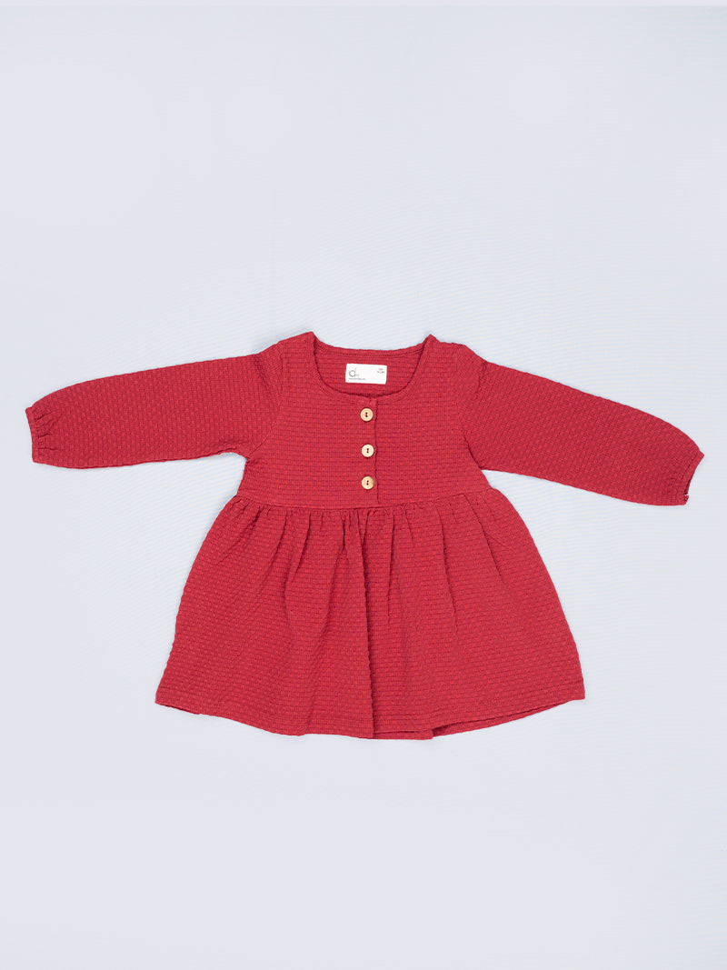 Cranberry Button Delight Frock