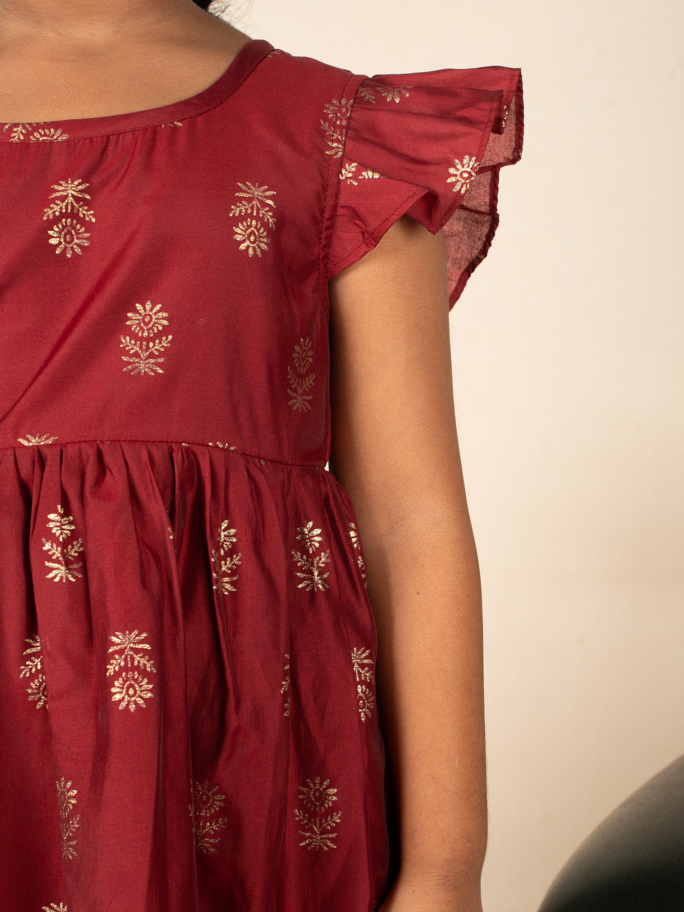 Crimson Bloom Frock