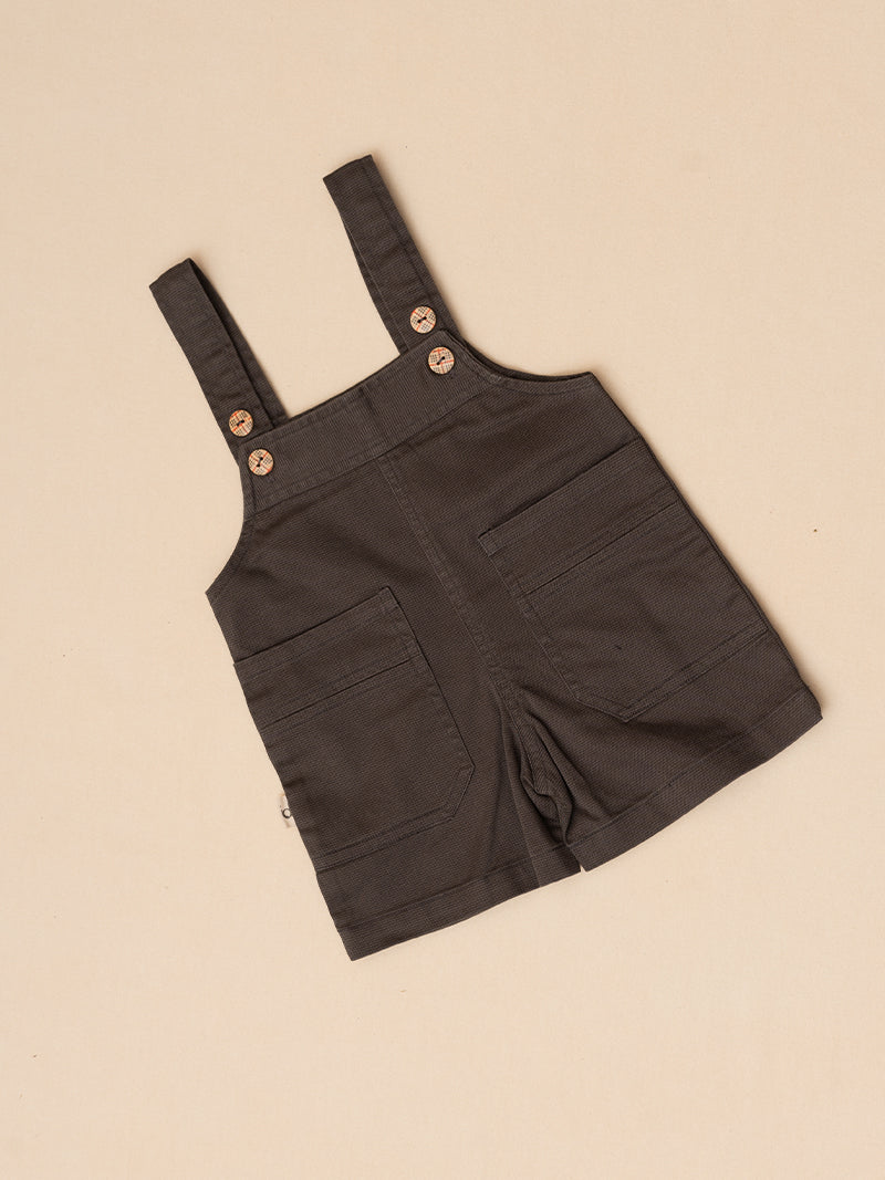 Charcoal Overalls and Striped Tee Set