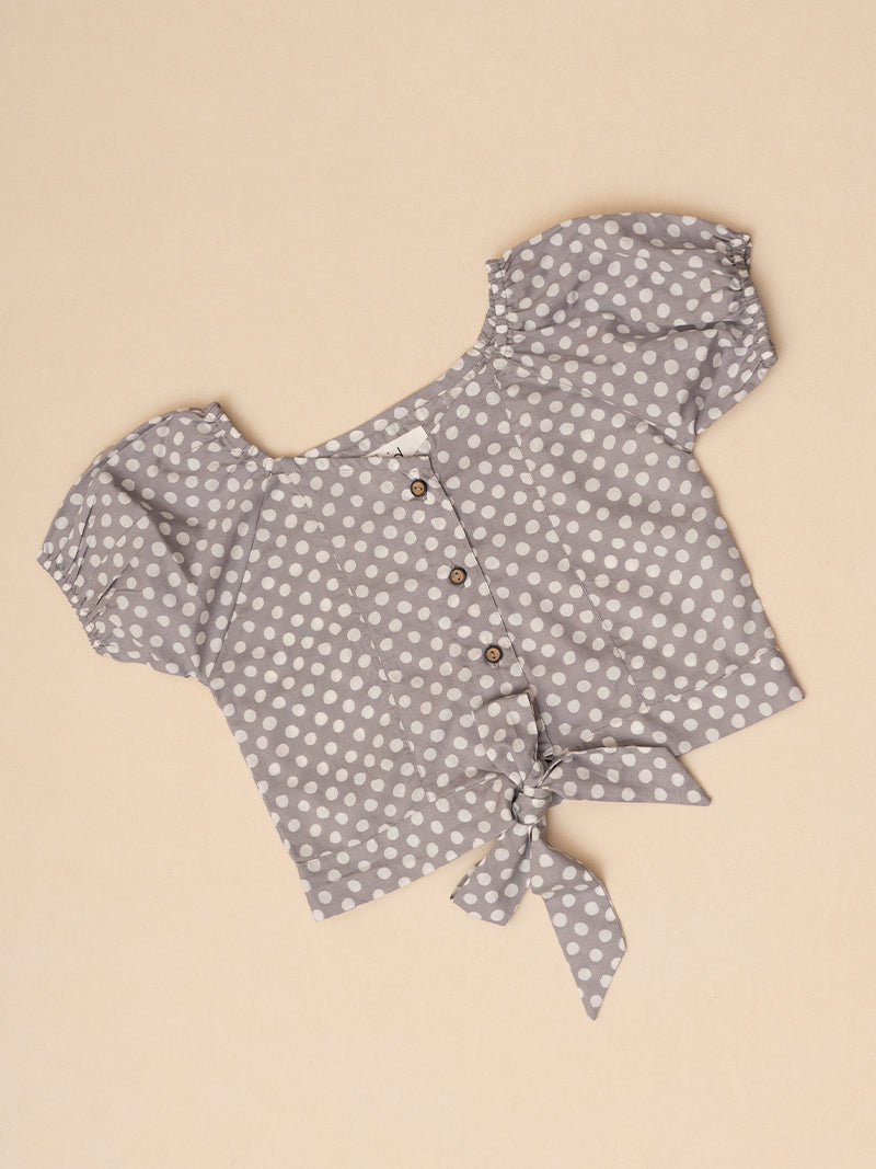 Vintage Polka Dot Tie-Top