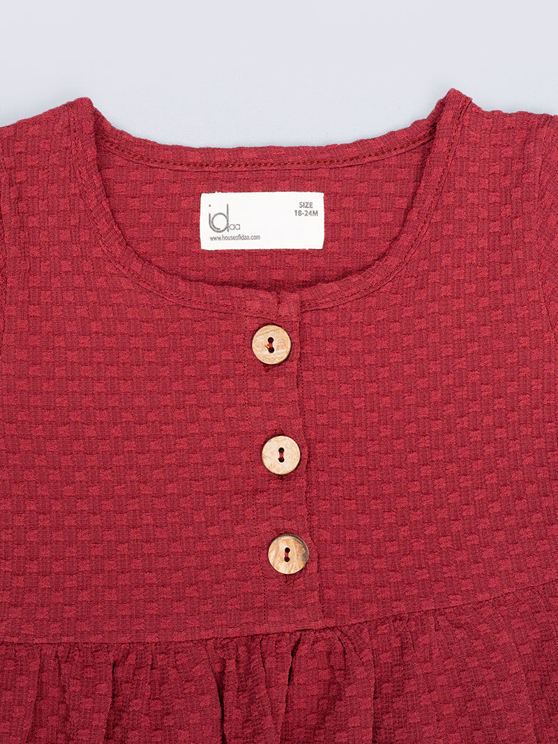 Cranberry Button Delight Frock