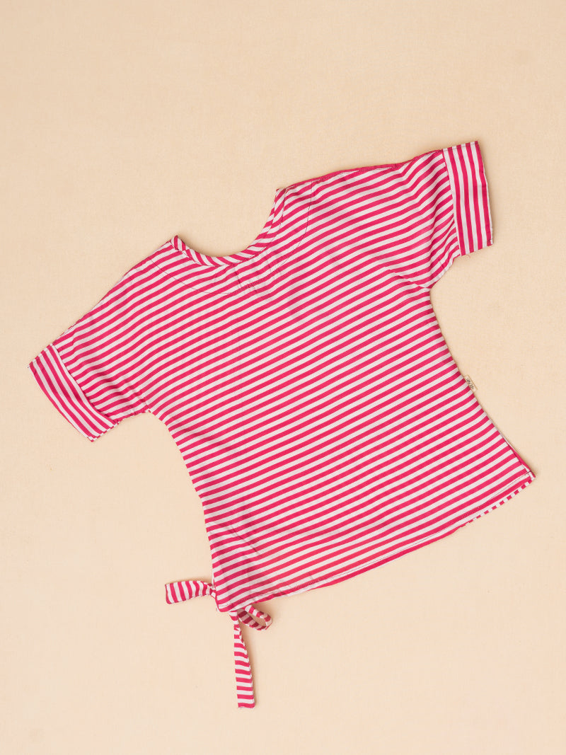 Pink Whisper Striped Top