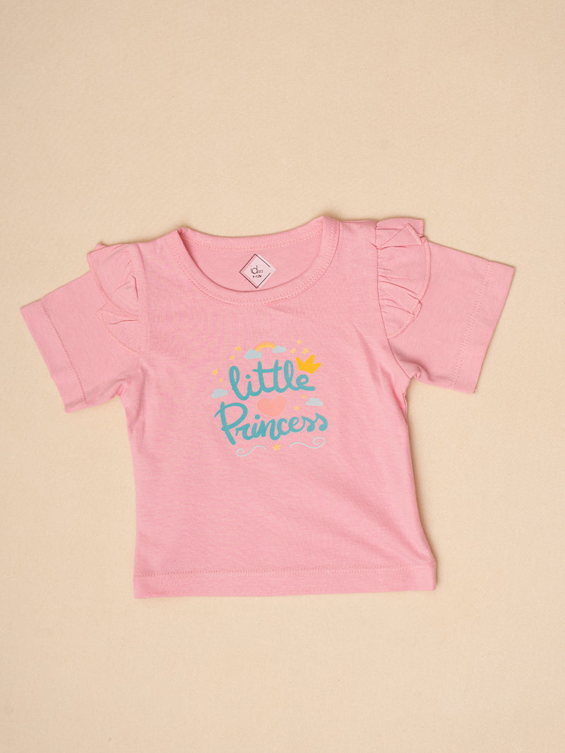 Little Princess Ruffle Tee & Denim Skirt Set