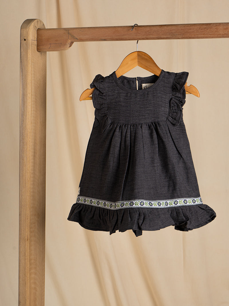 Midnight Ruffle Hem Dress