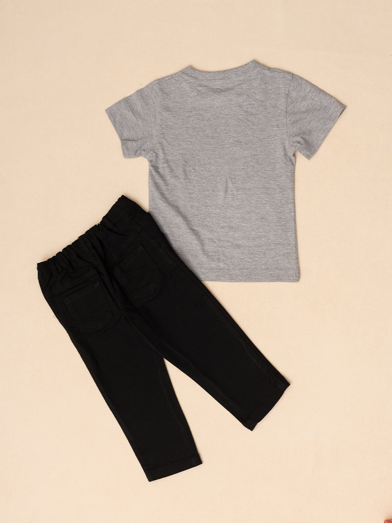 Adventure Tee and Black Pants Set