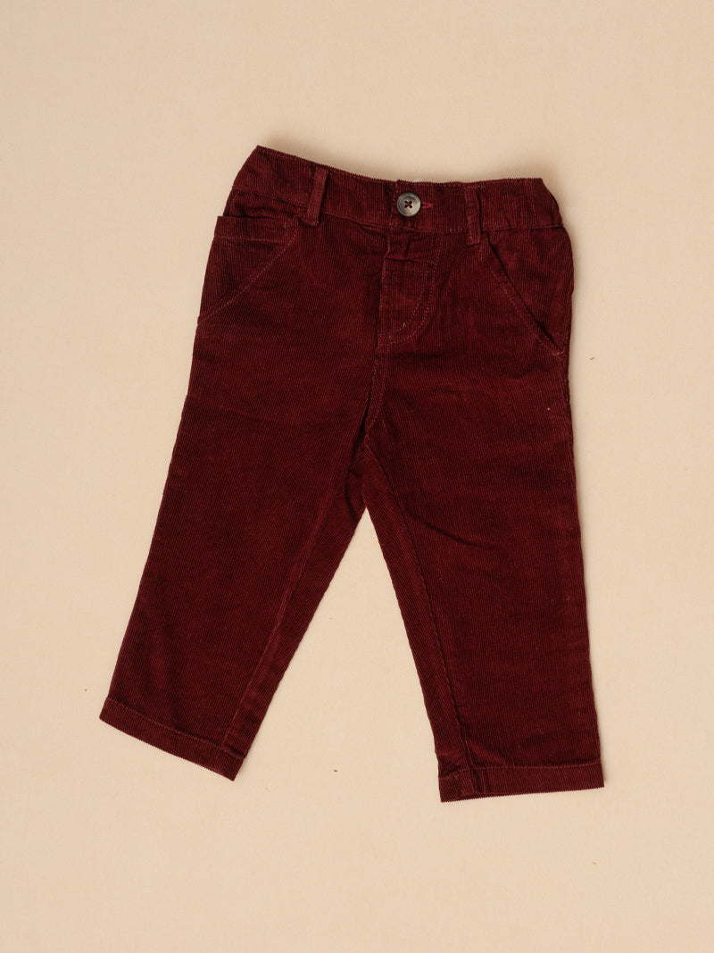 Little Hero Tee and Burgundy Pants Set