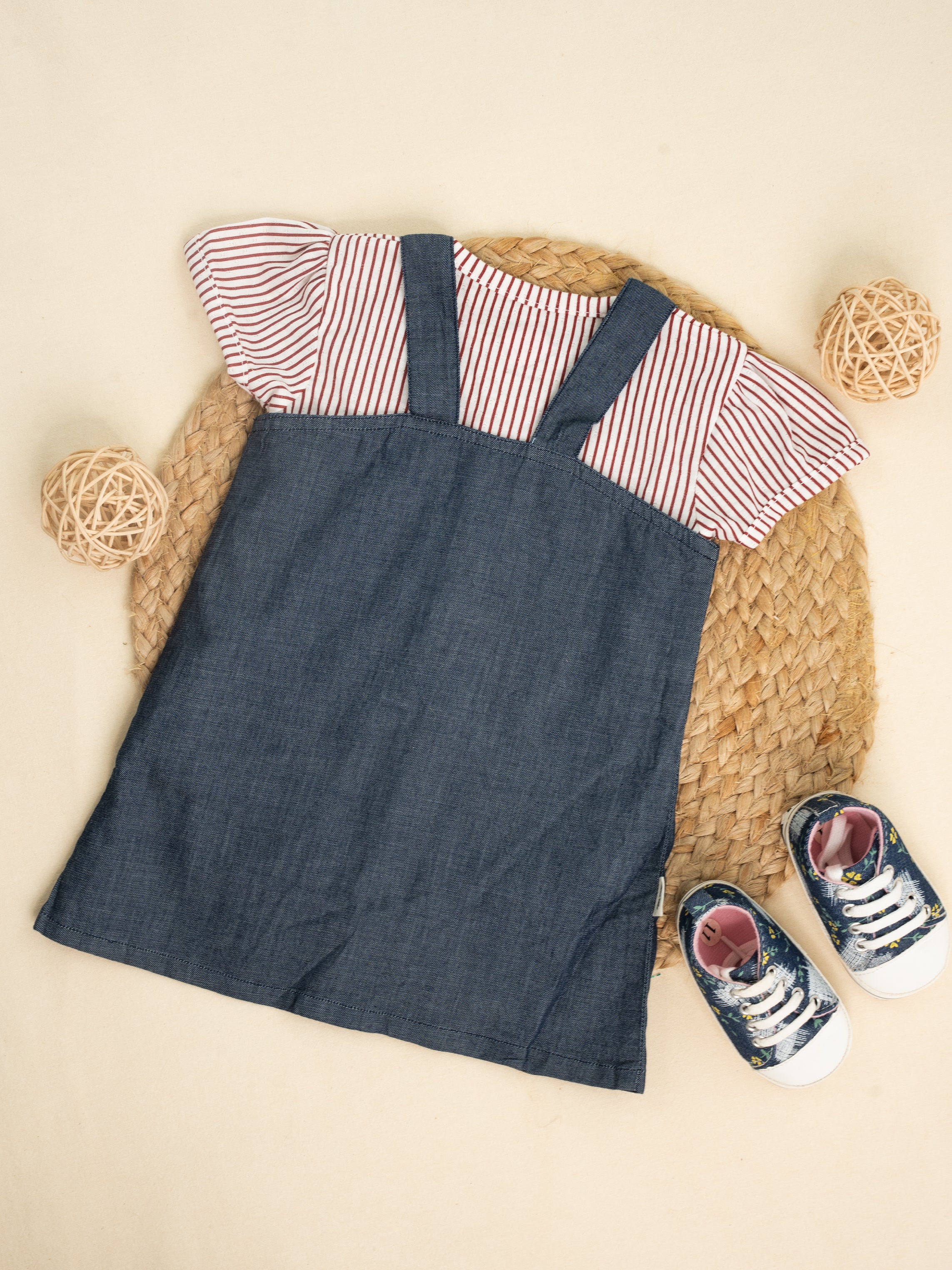 Ruby Stripes Pinafore