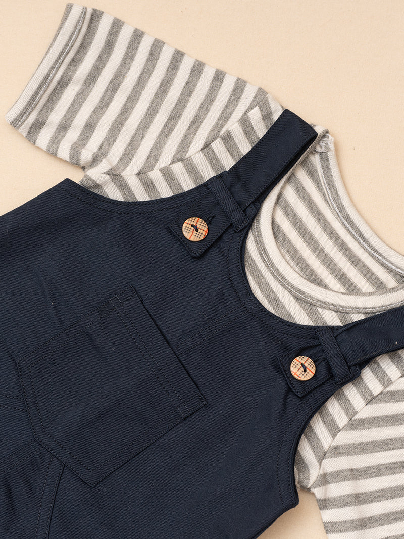 Navy Blue Overalls Set