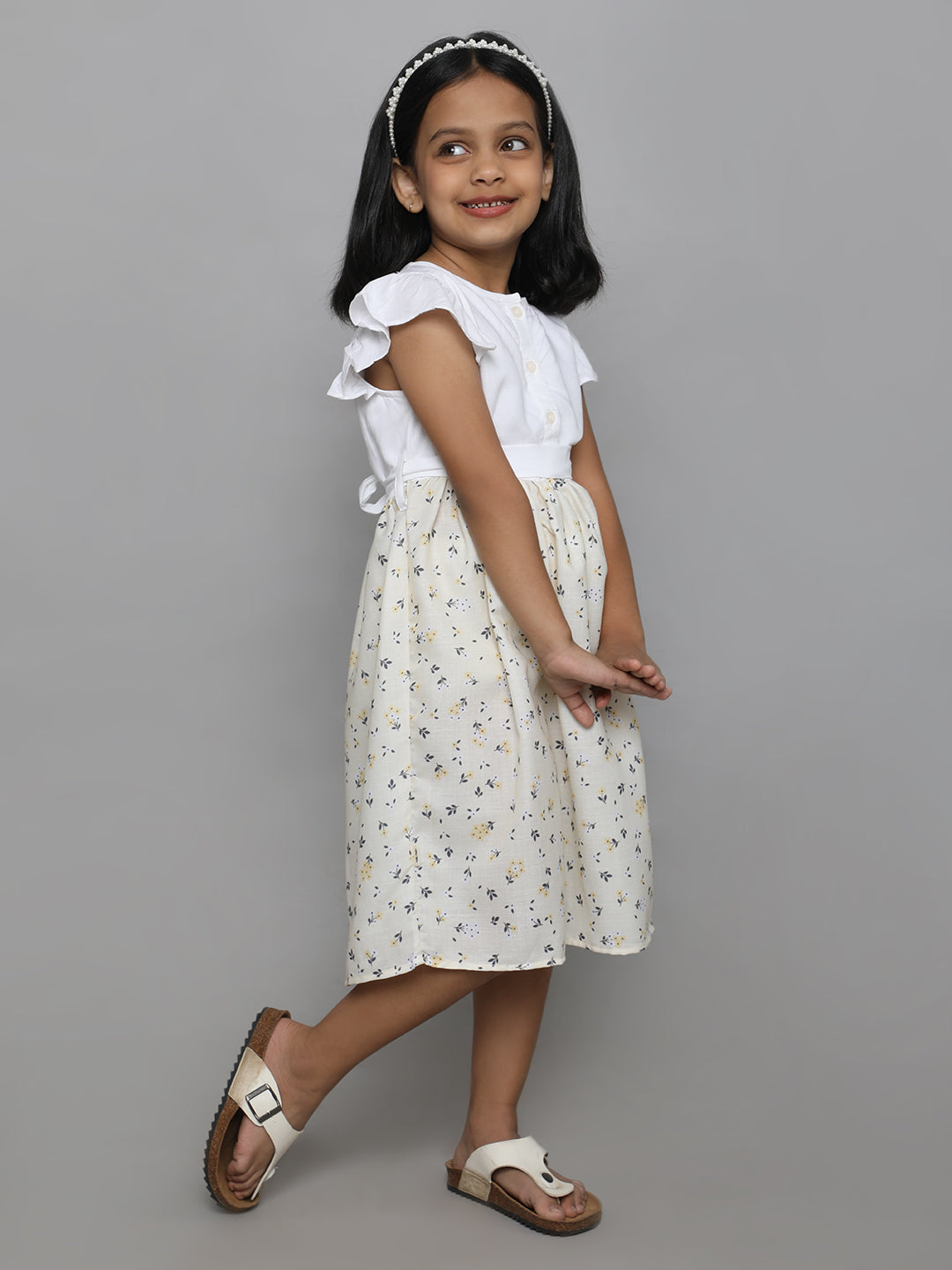 White Blossom Button-Down Frock