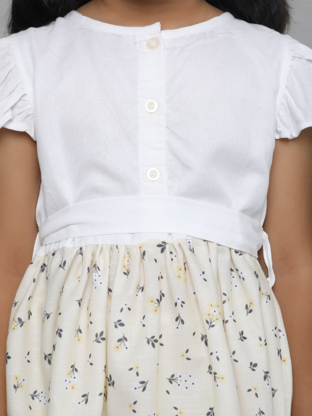 White Blossom Button-Down Frock