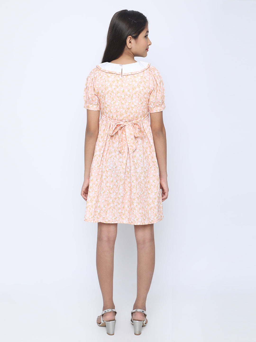 Peach Blossom Peter Pan Collar Dress