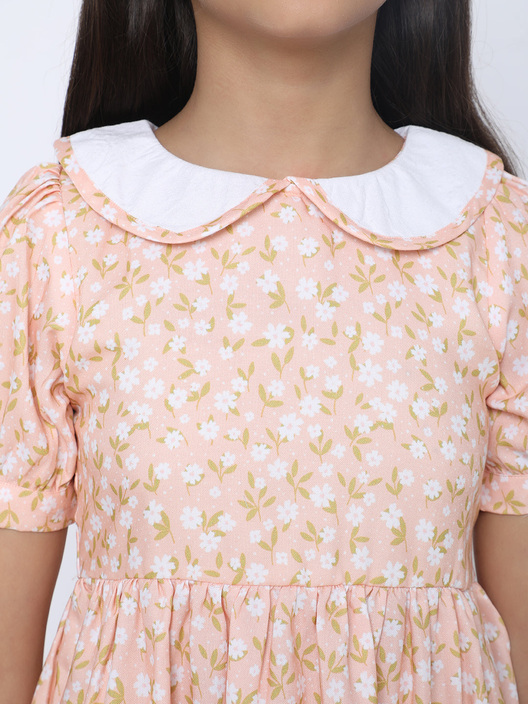 Peach Blossom Peter Pan Collar Dress