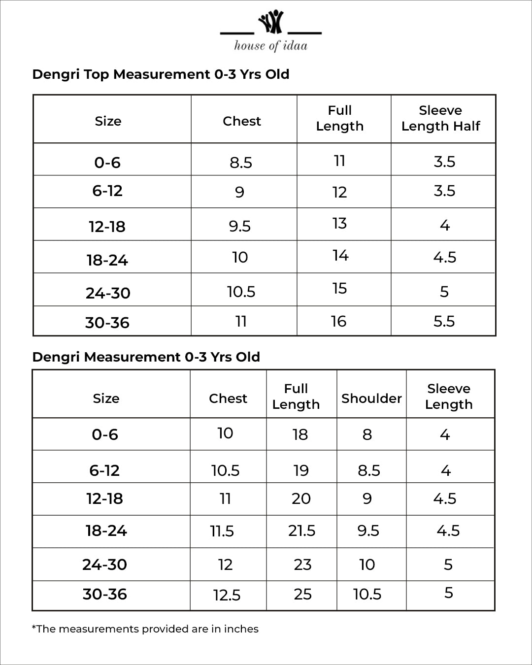 Checkmate Dungarees Size Guide